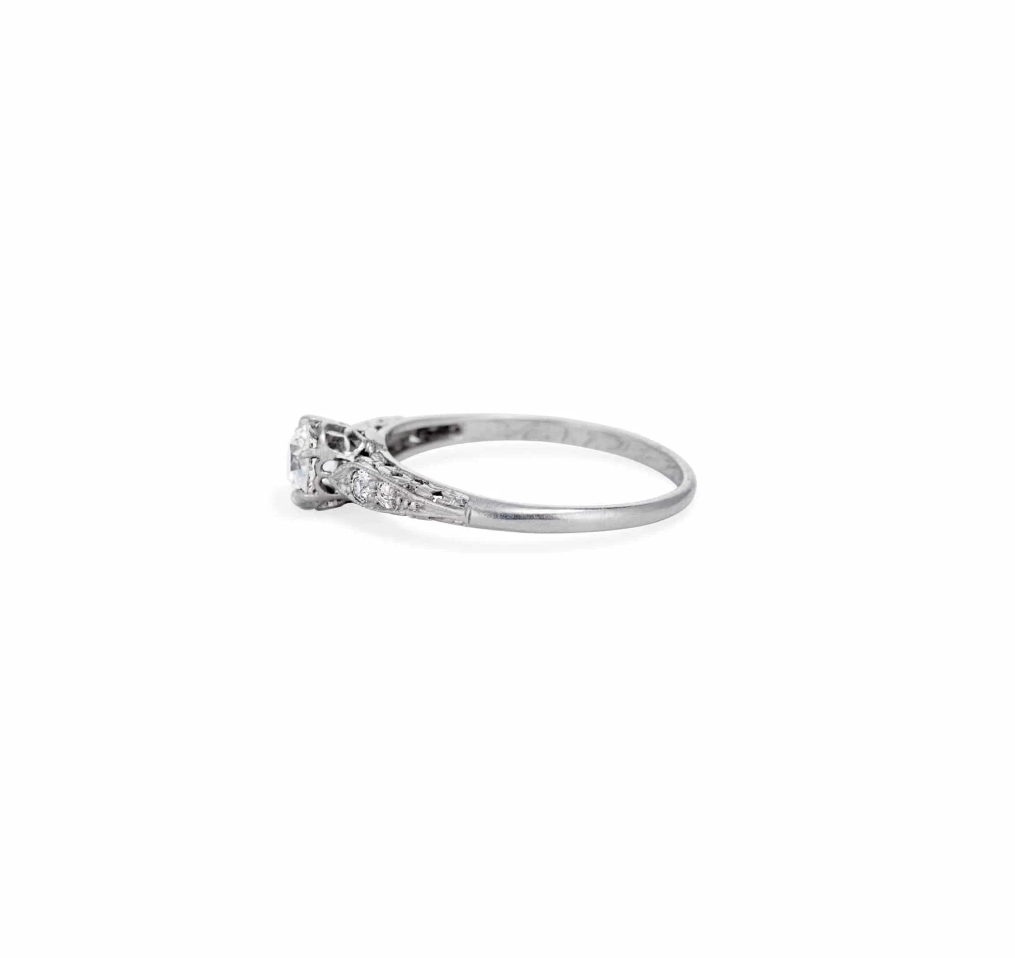 Art Deco .51 Carat Old European Cut Diamond Ring - Image 3