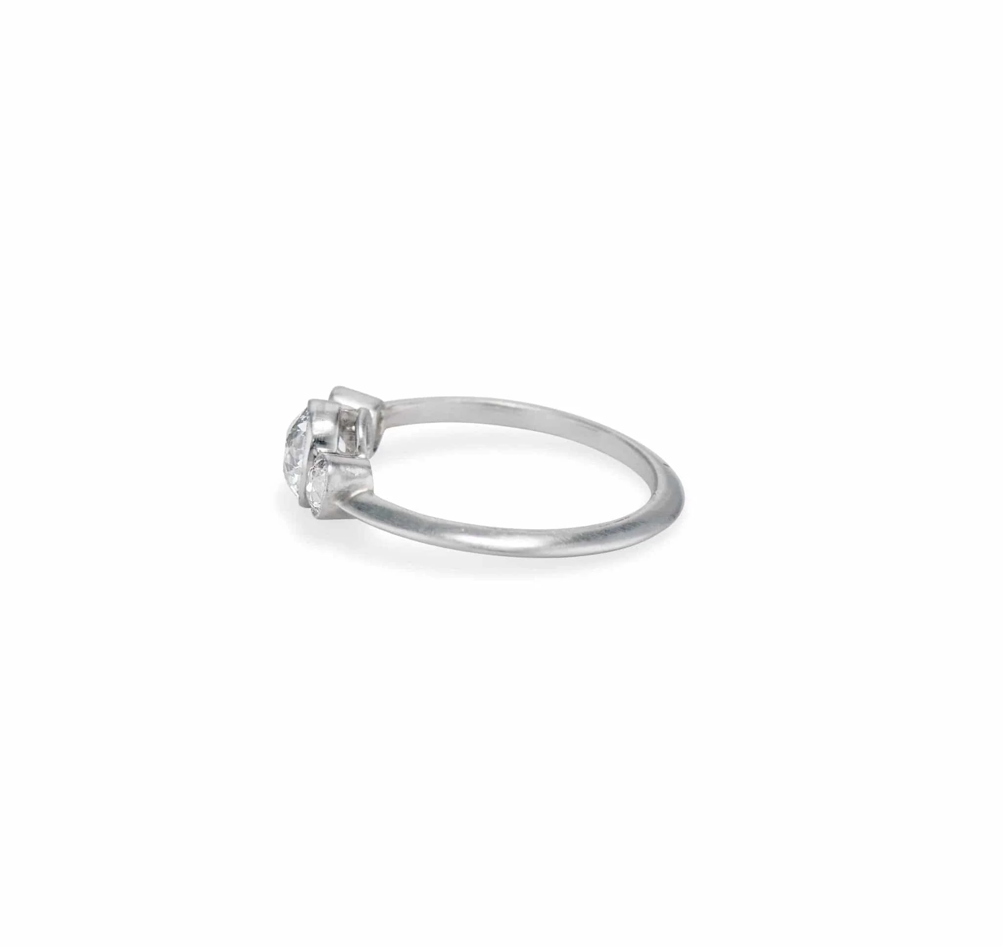 Edwardian .51 Center Old European-Cut Diamond Three-Stone Ring - Image 3