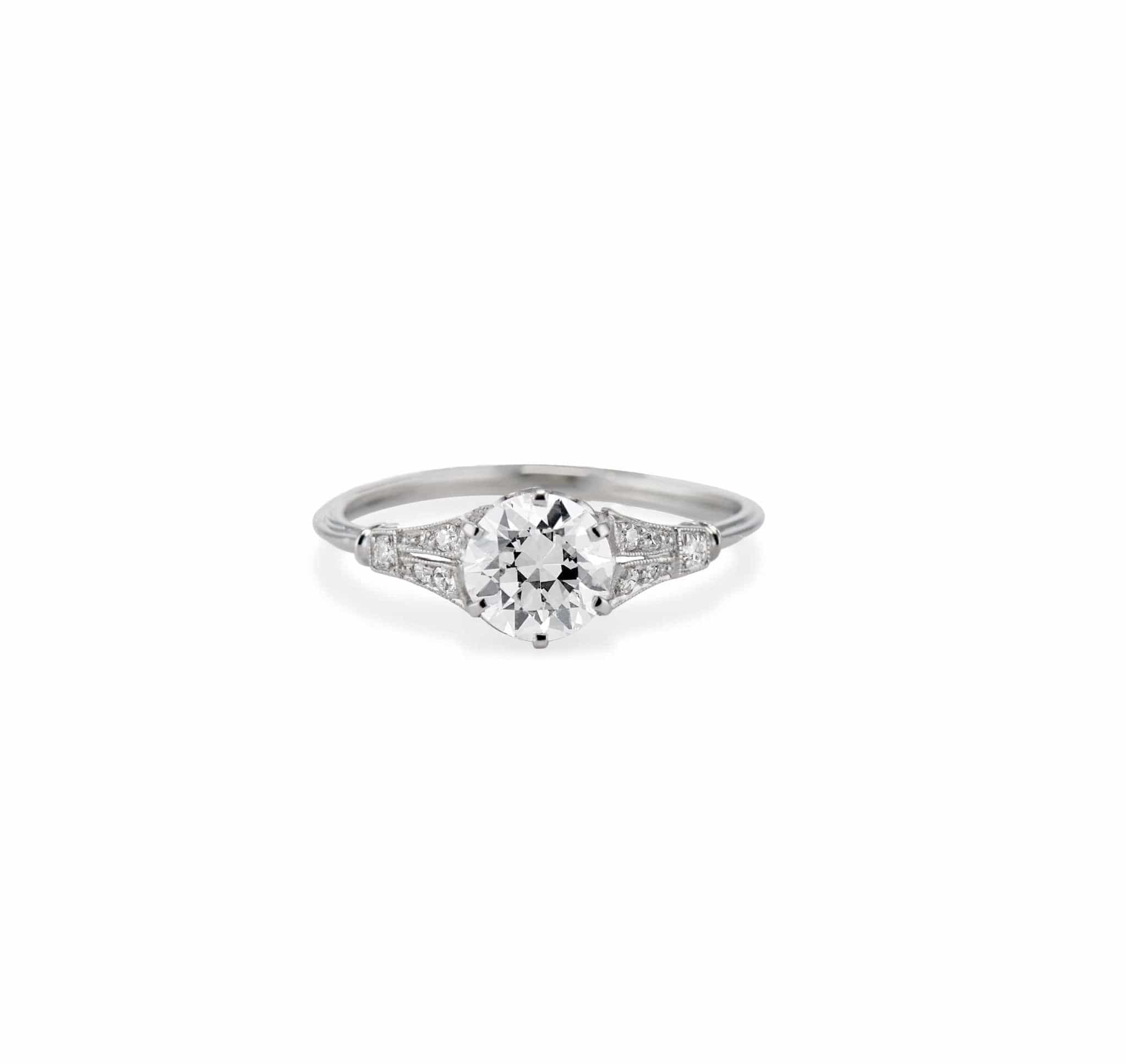 Edwardian .90 Old European Cut Diamond Engagement Ring
