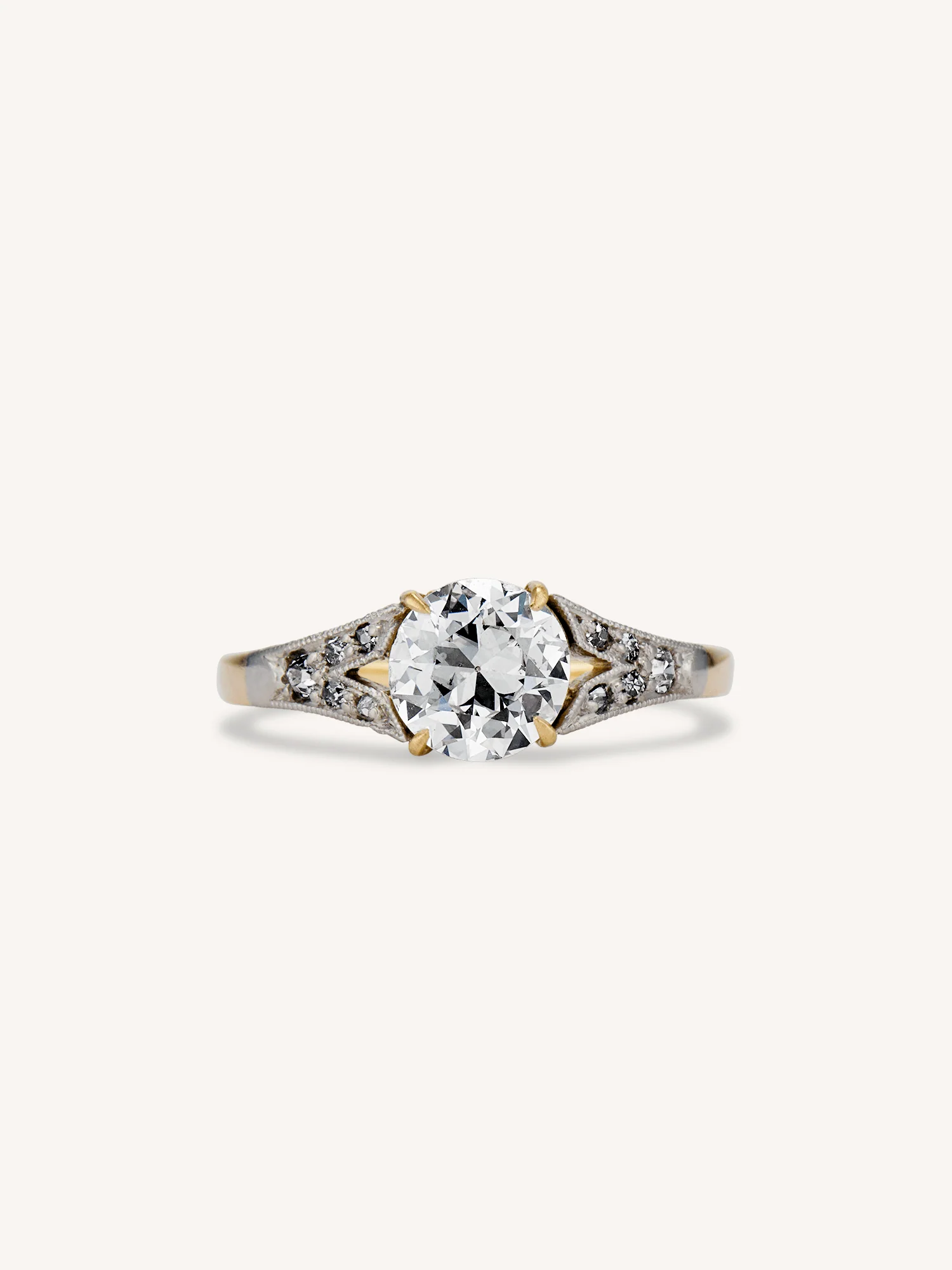 Edwardian .98 Carat Old European Cut Diamond Vintage Engagement Ring