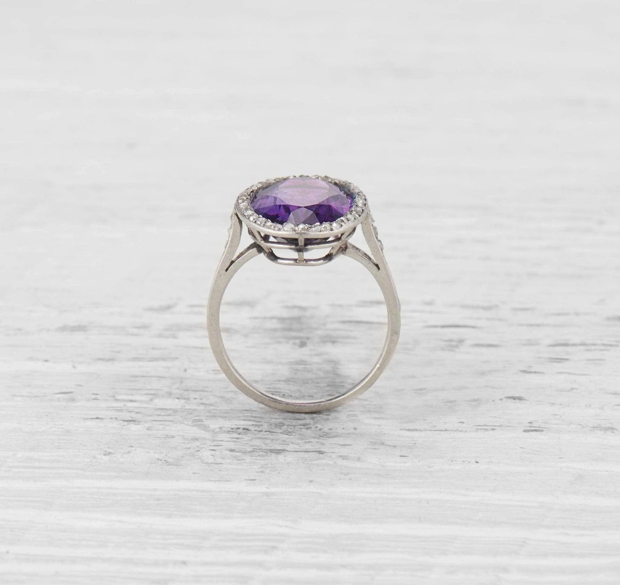 EDWARDIAN AMETHYST AND DIAMOND RING - Image 4