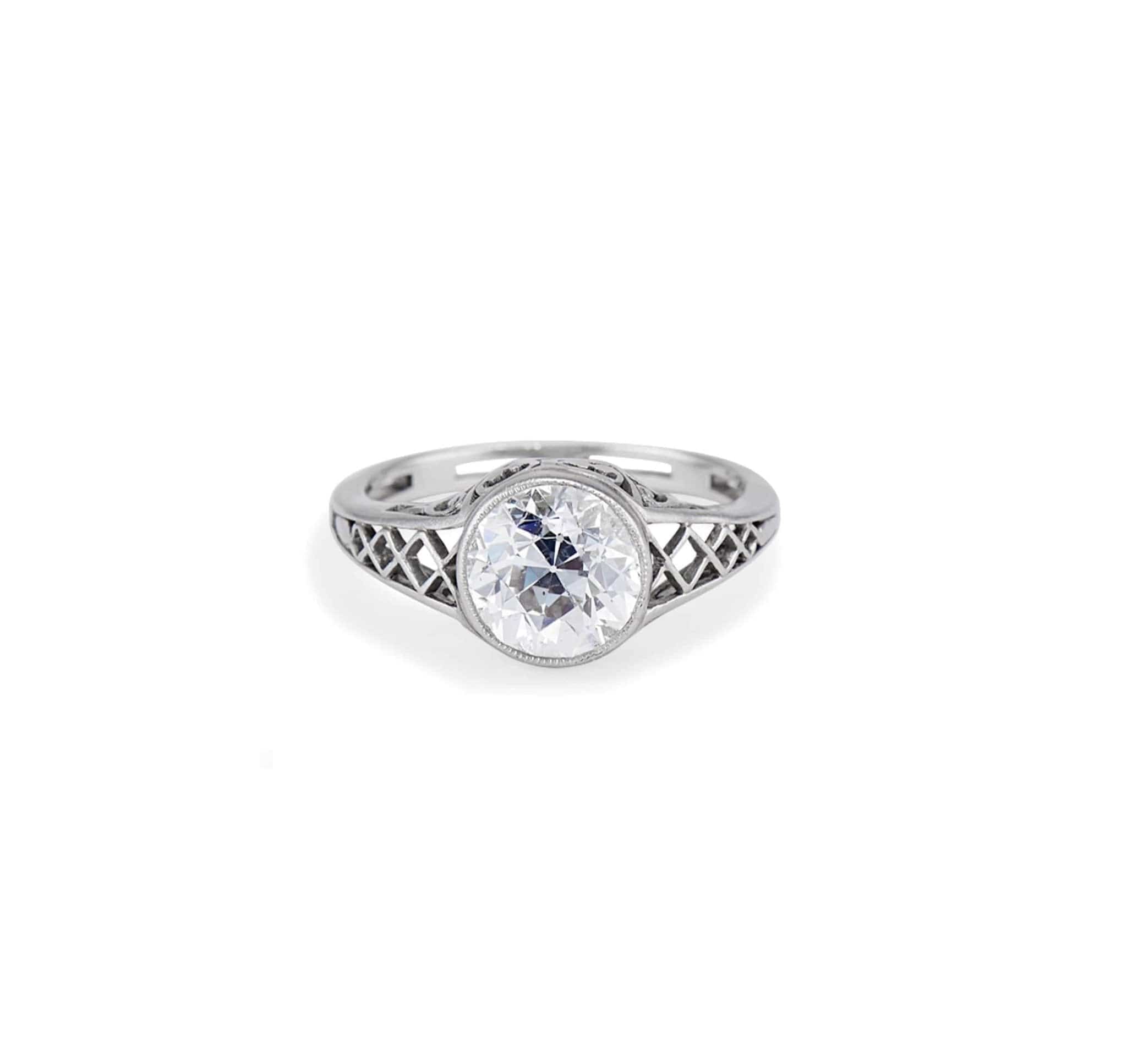 Edwardian 1.30 Carat Old European Cut Diamond Ring