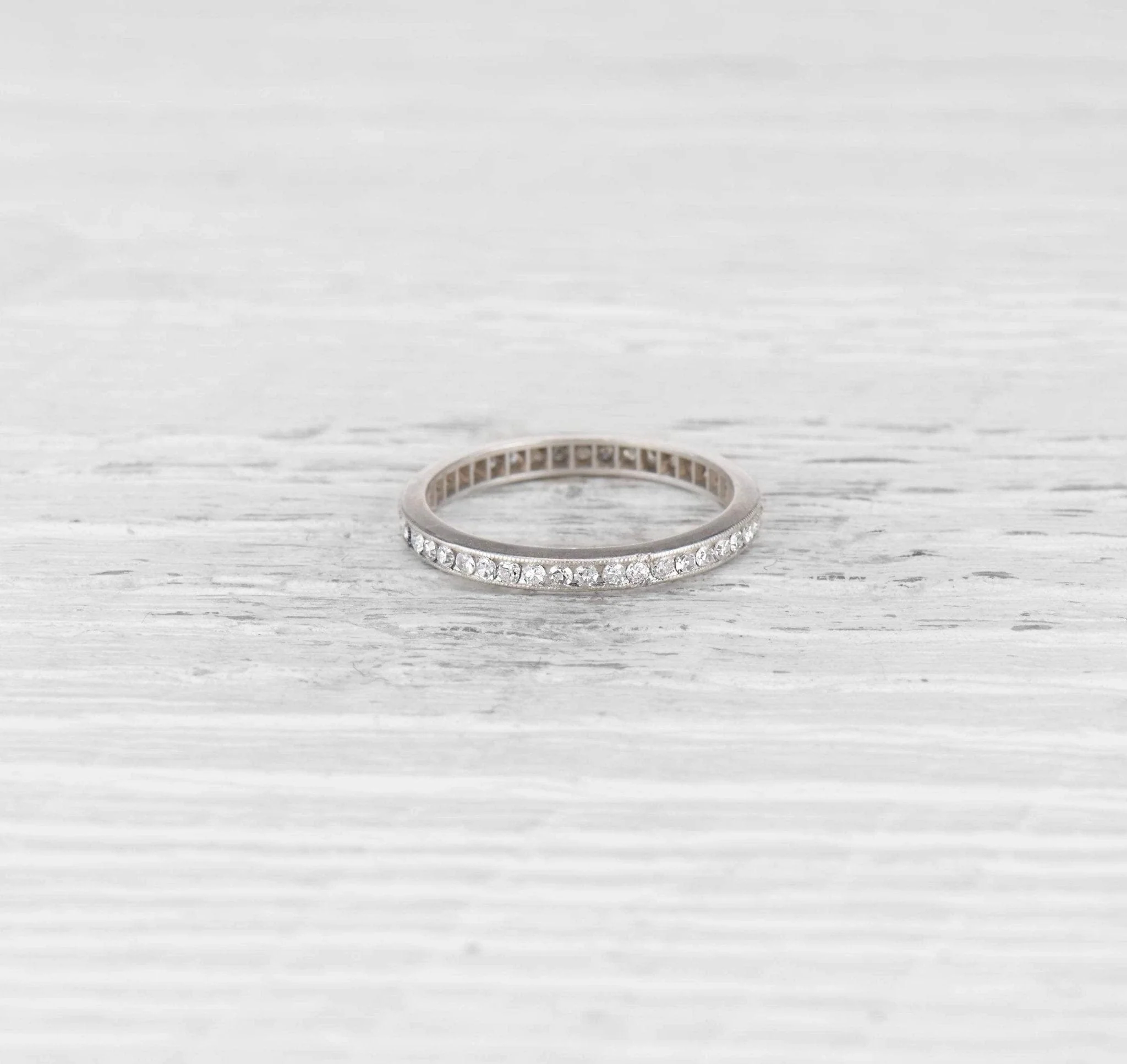 EDWARDIAN DIAMOND ETERNITY BAND RING SIZE 6 - Image 4