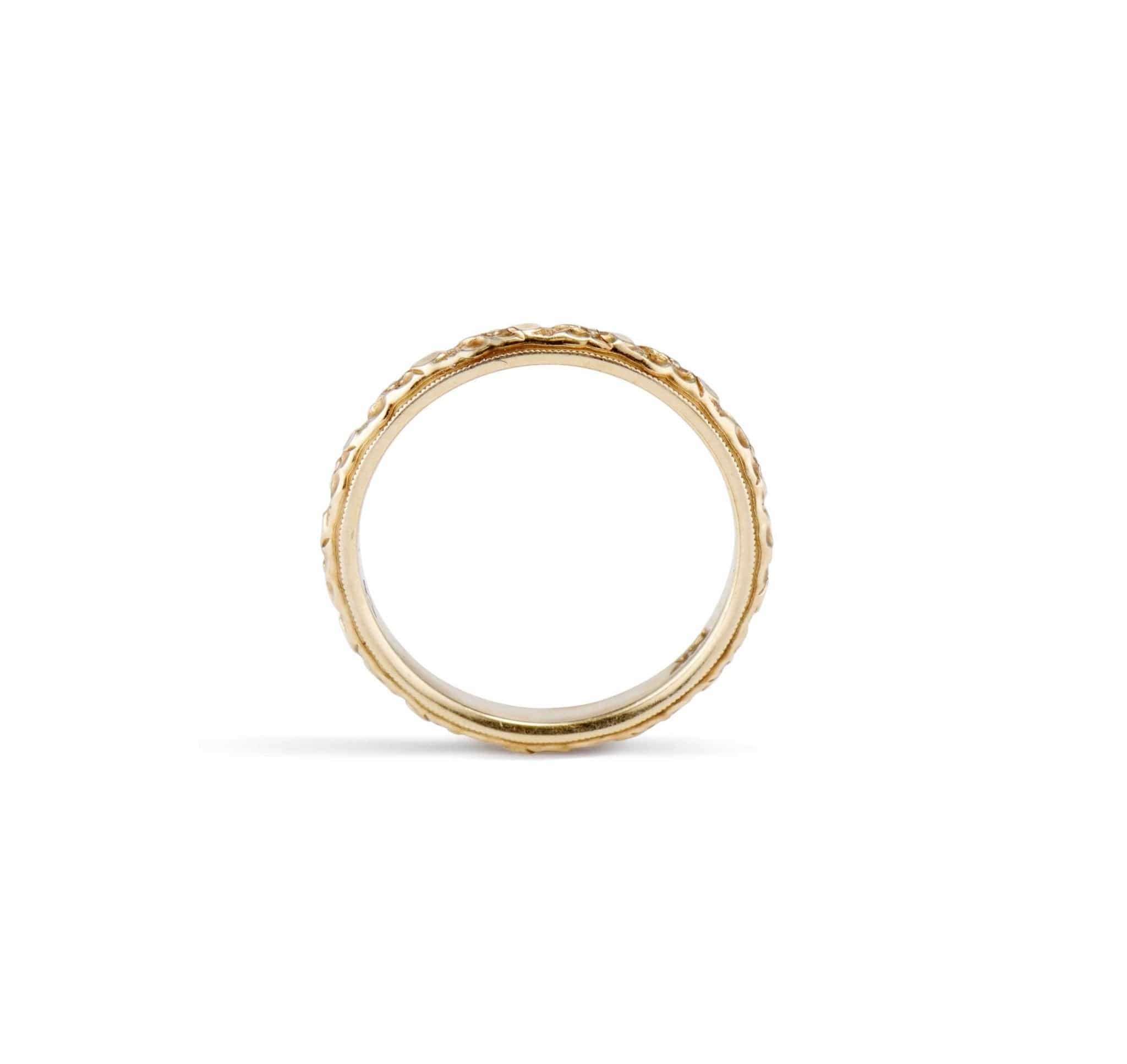 Edwardian Engraved Gold Wedding Band - Image 2
