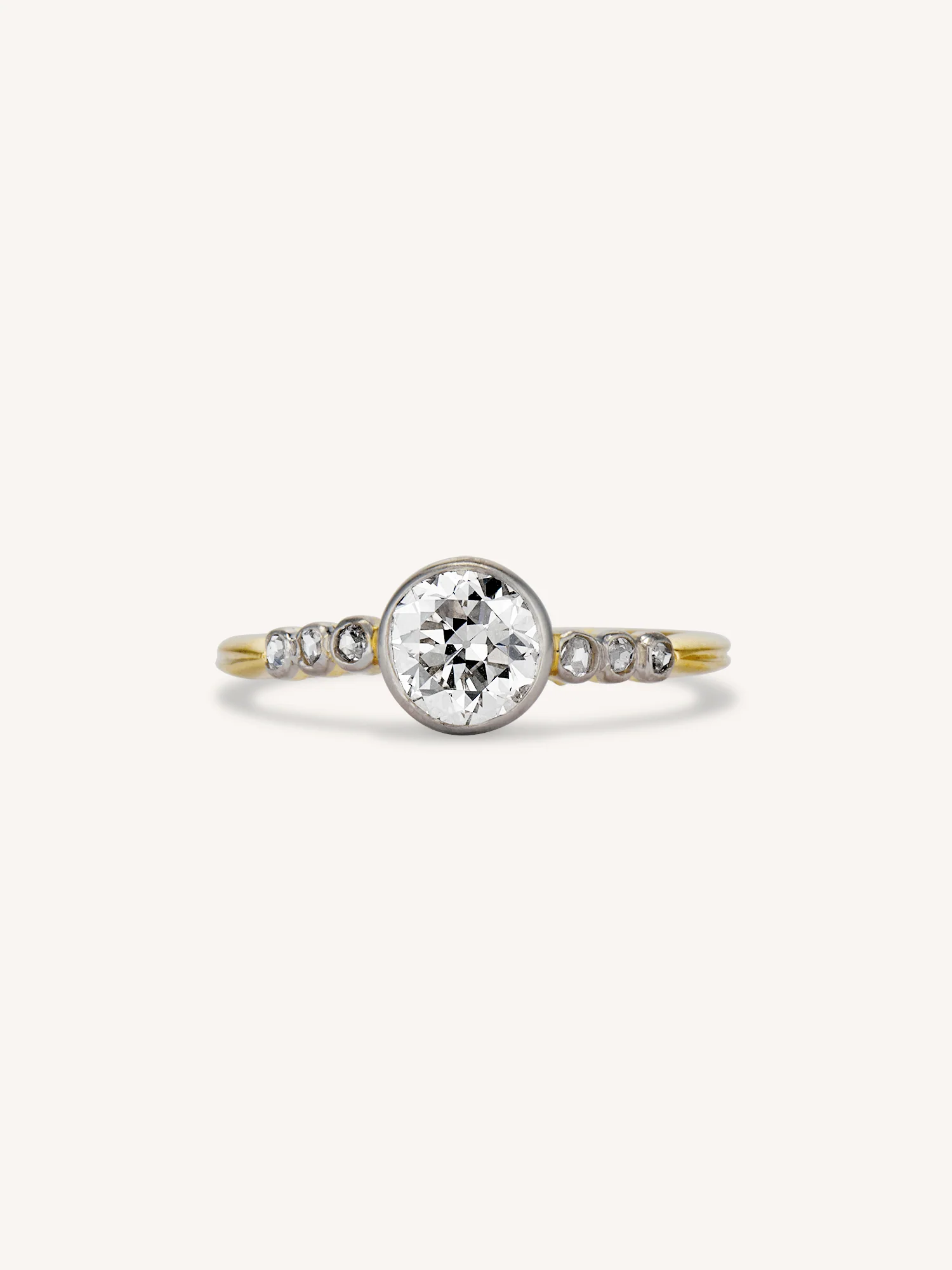 Edwardian Old European Diamond Vintage Engagement Ring, France