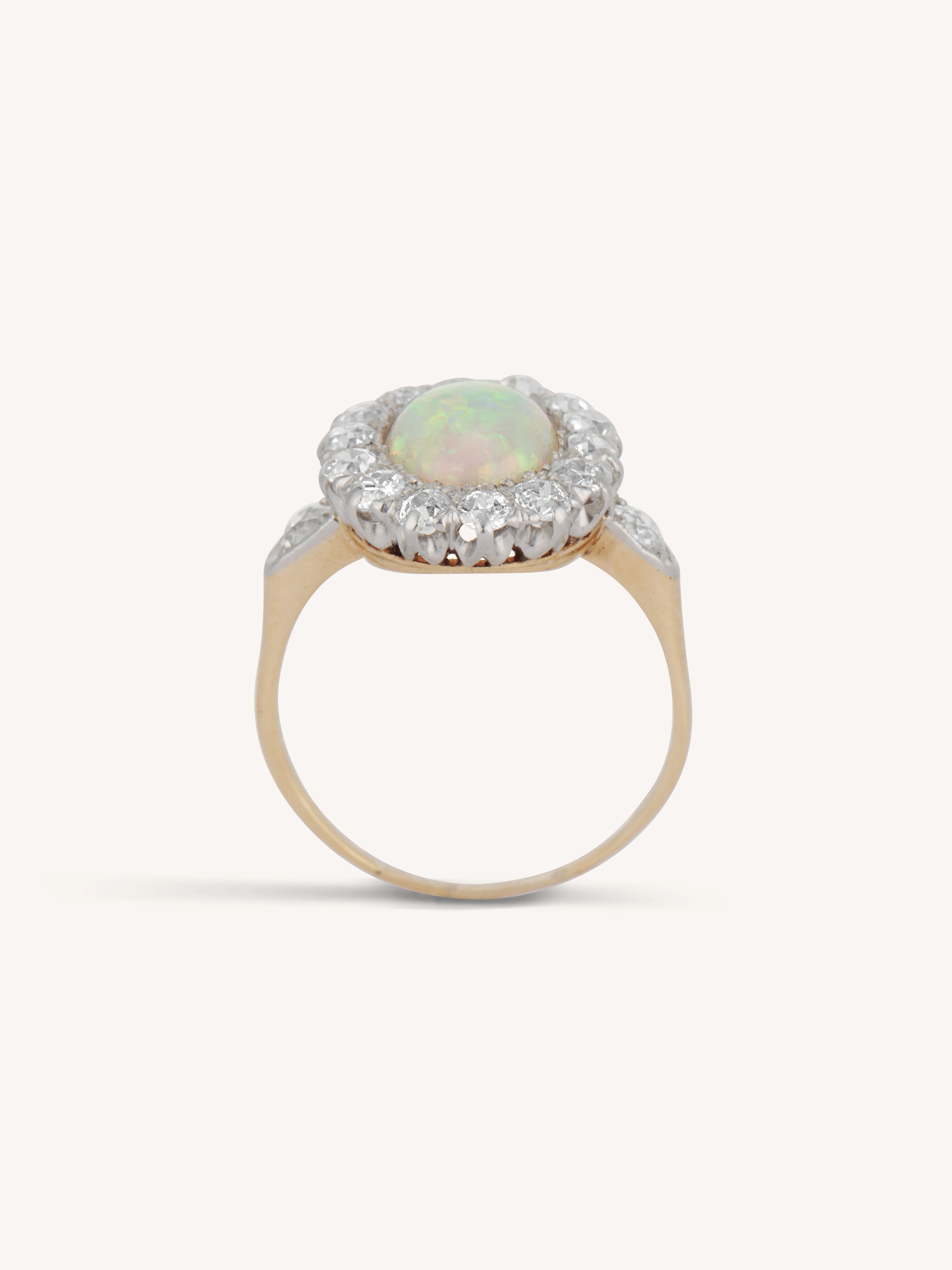 T.B. Starr Edwardian Opal & Diamond Antique Cluster Ring, New York City - Image 7
