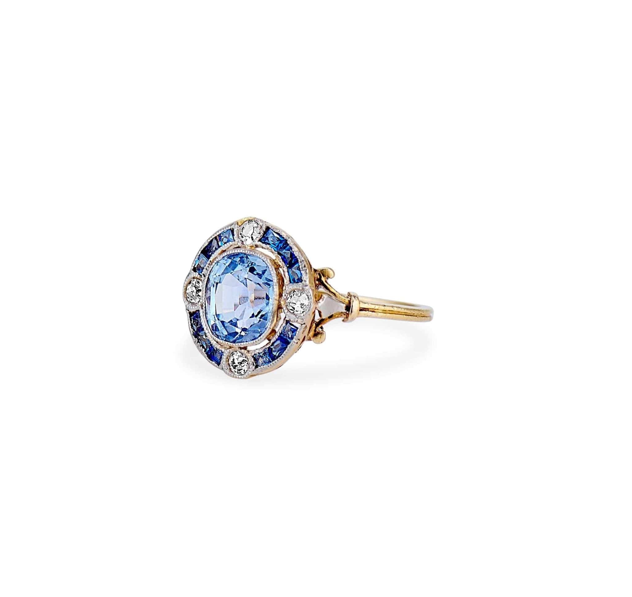 Edwardian Sapphire and Diamond Ring