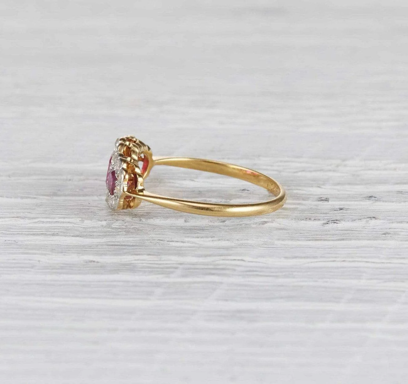 Edwardian Three Stone Ruby and Diamond Ring - Image 2