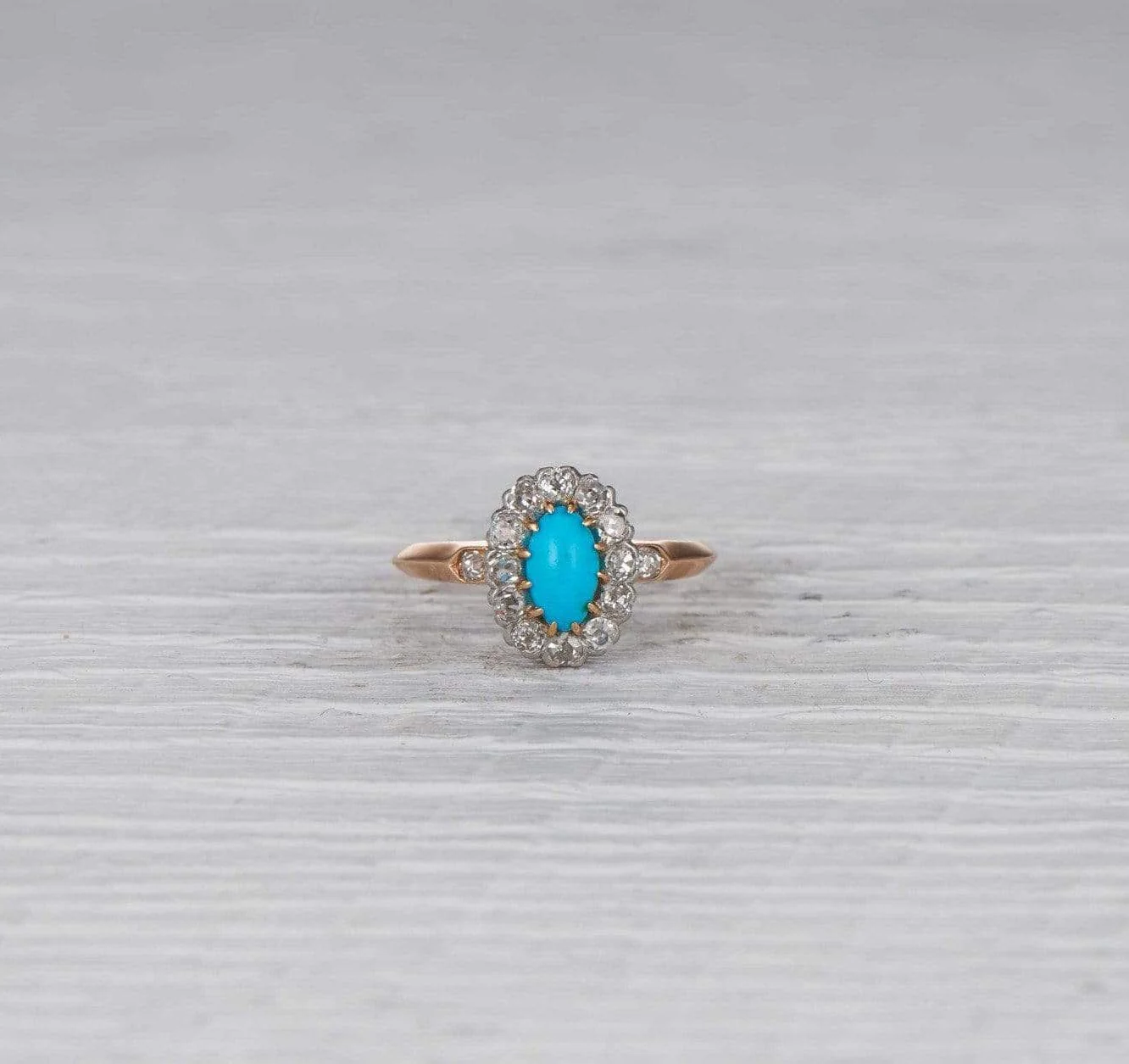 Edwardian Turquoise Cluster Ring - Image 2