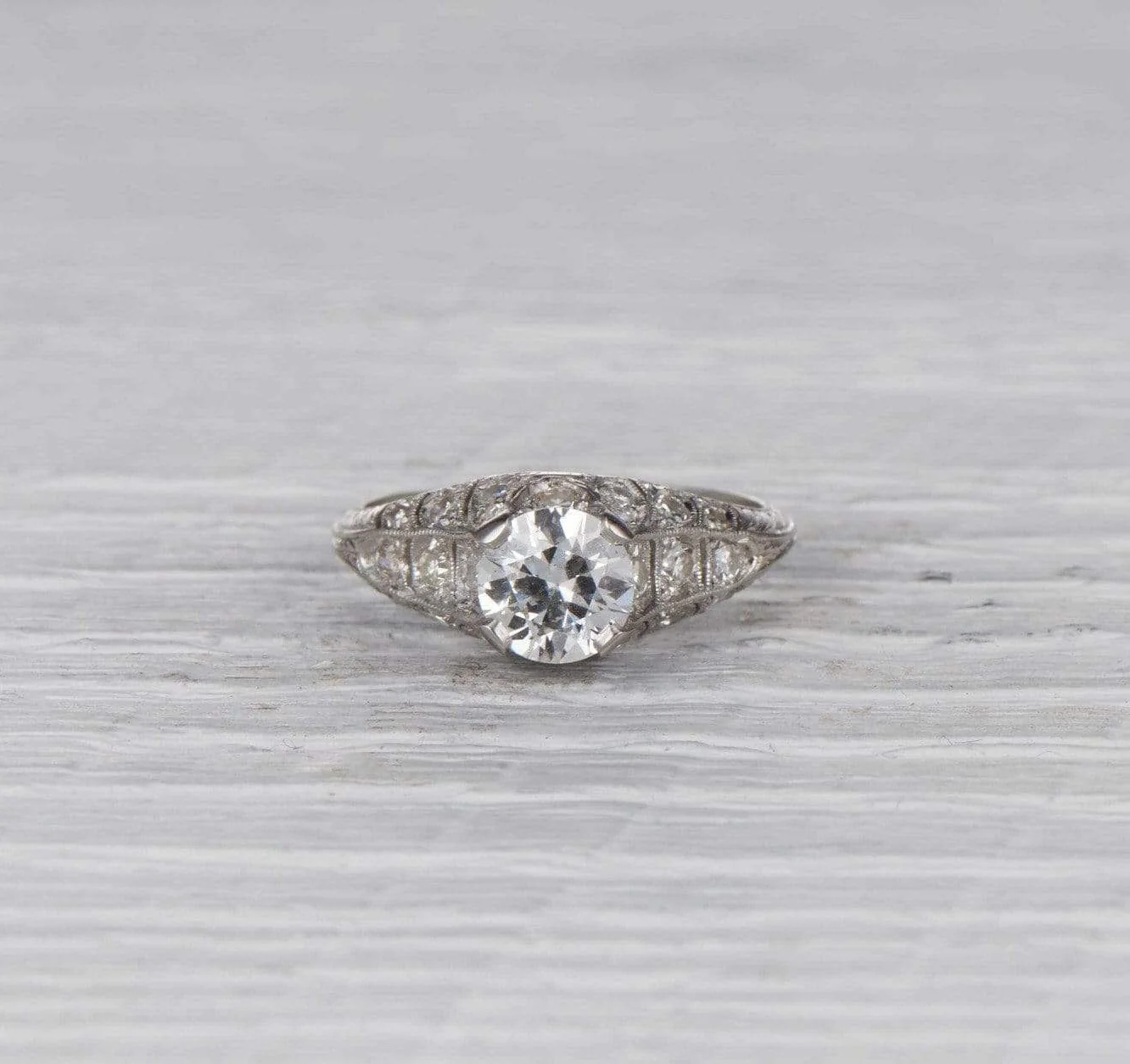 1.08 Carat Edwardian Diamond Engagement Ring - Image 2