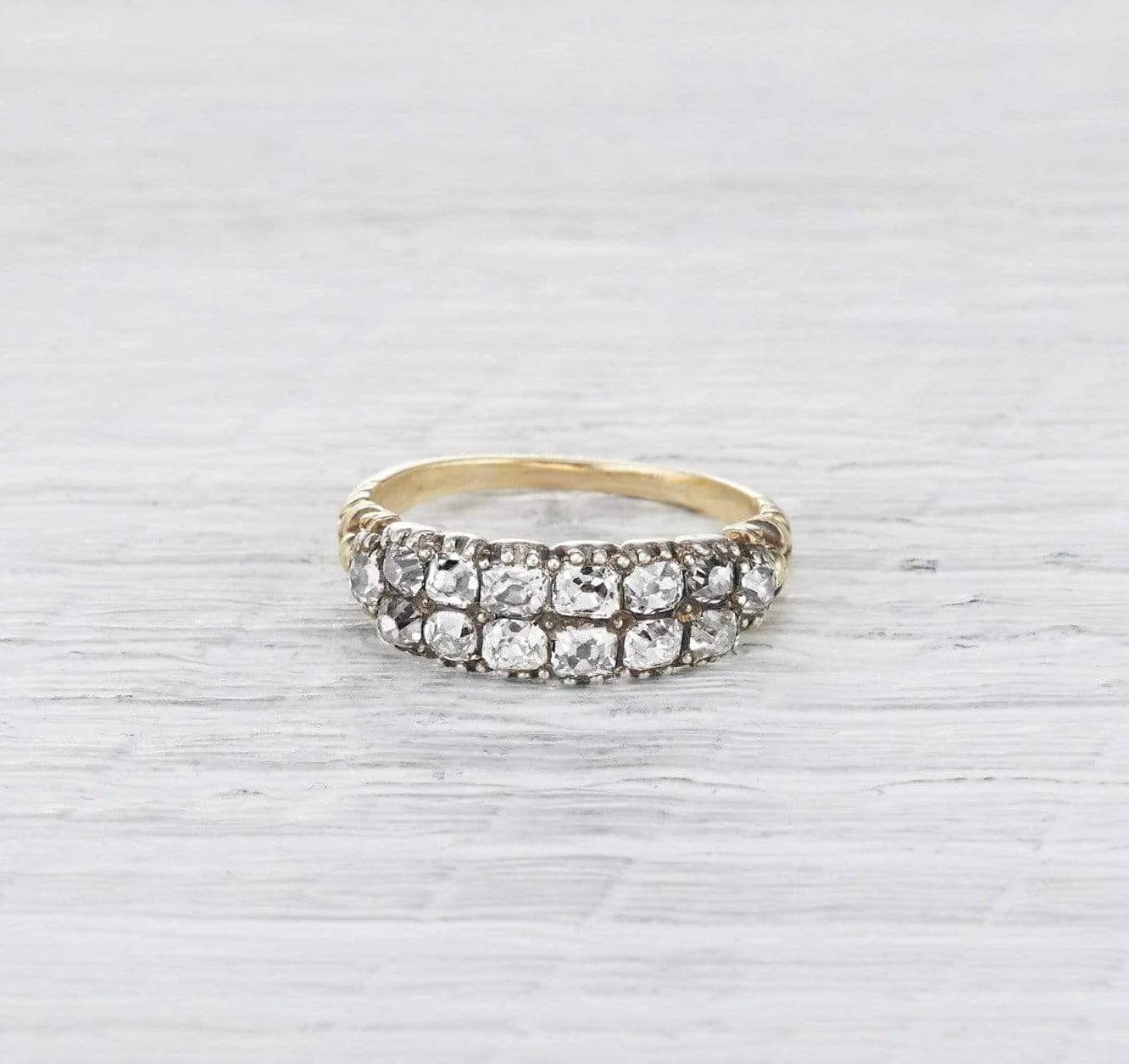 Georgian Double Row Diamond Ring - Image 2