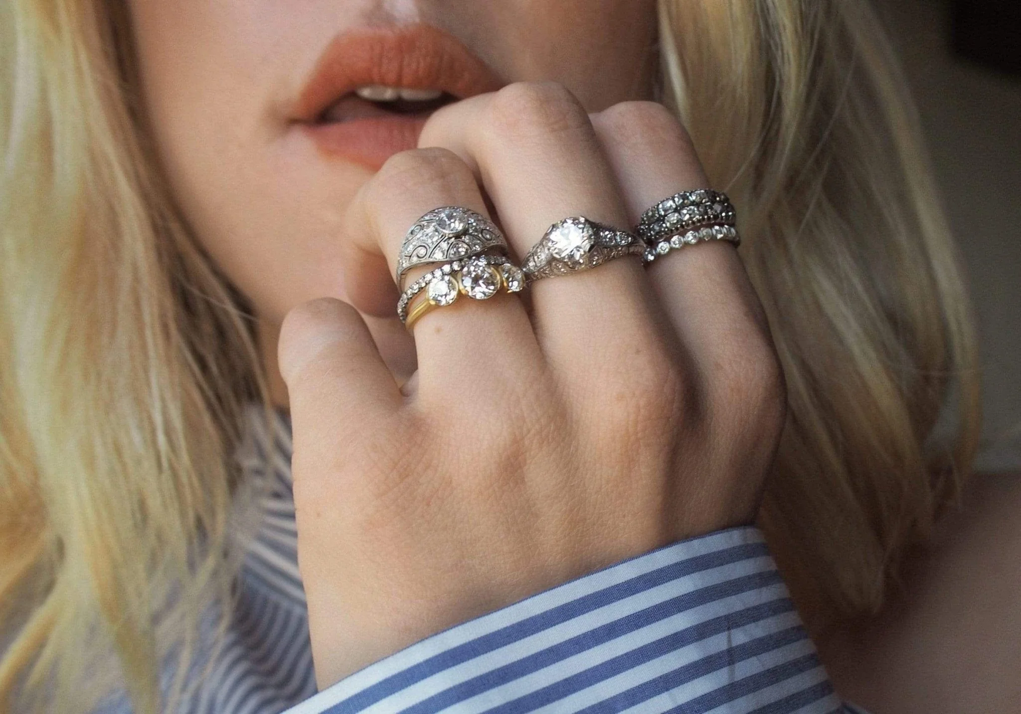 Georgian Double Row Diamond Ring - Image 7