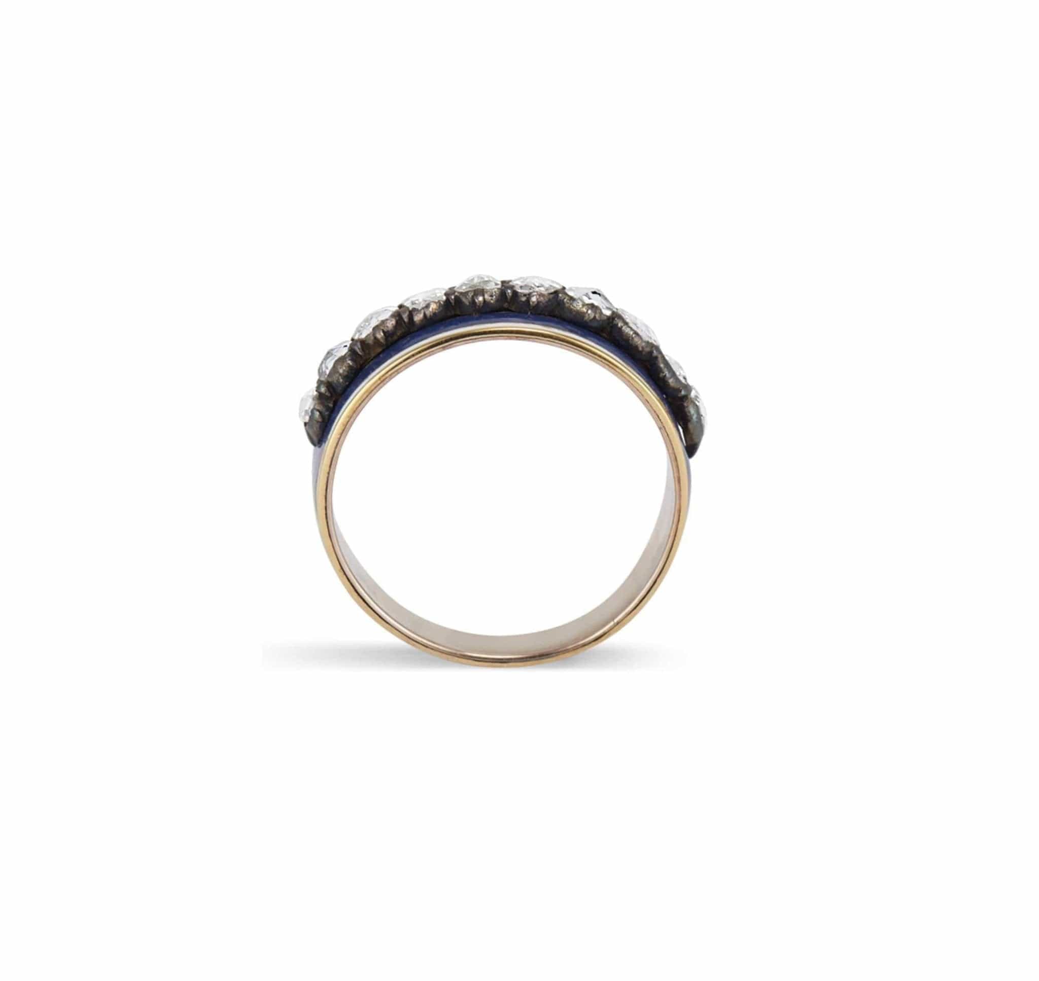 Georgian Royal Blue Enamel & Diamond Band - Image 4