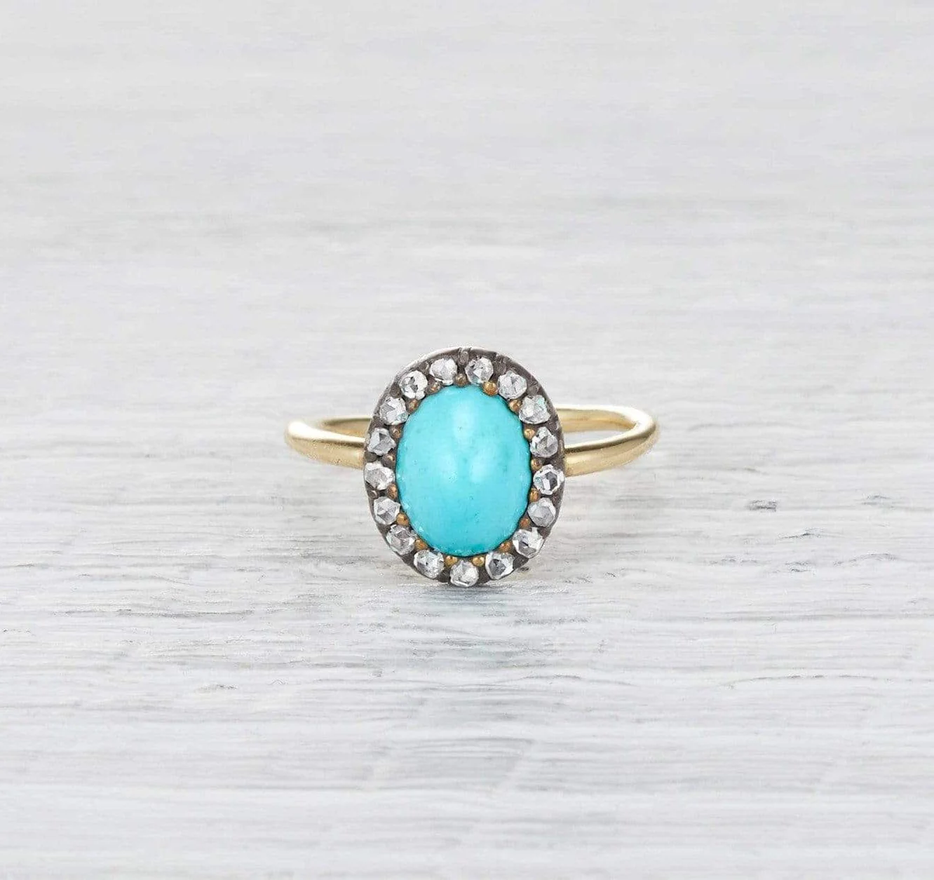 Georgian Turquoise Cluster Ring - Image 2
