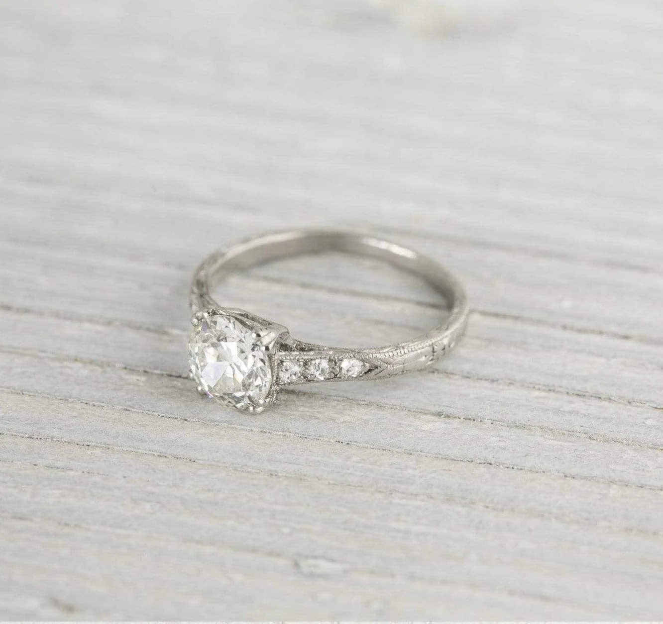 .96 Carat Vintage Art Deco Engagement Ring