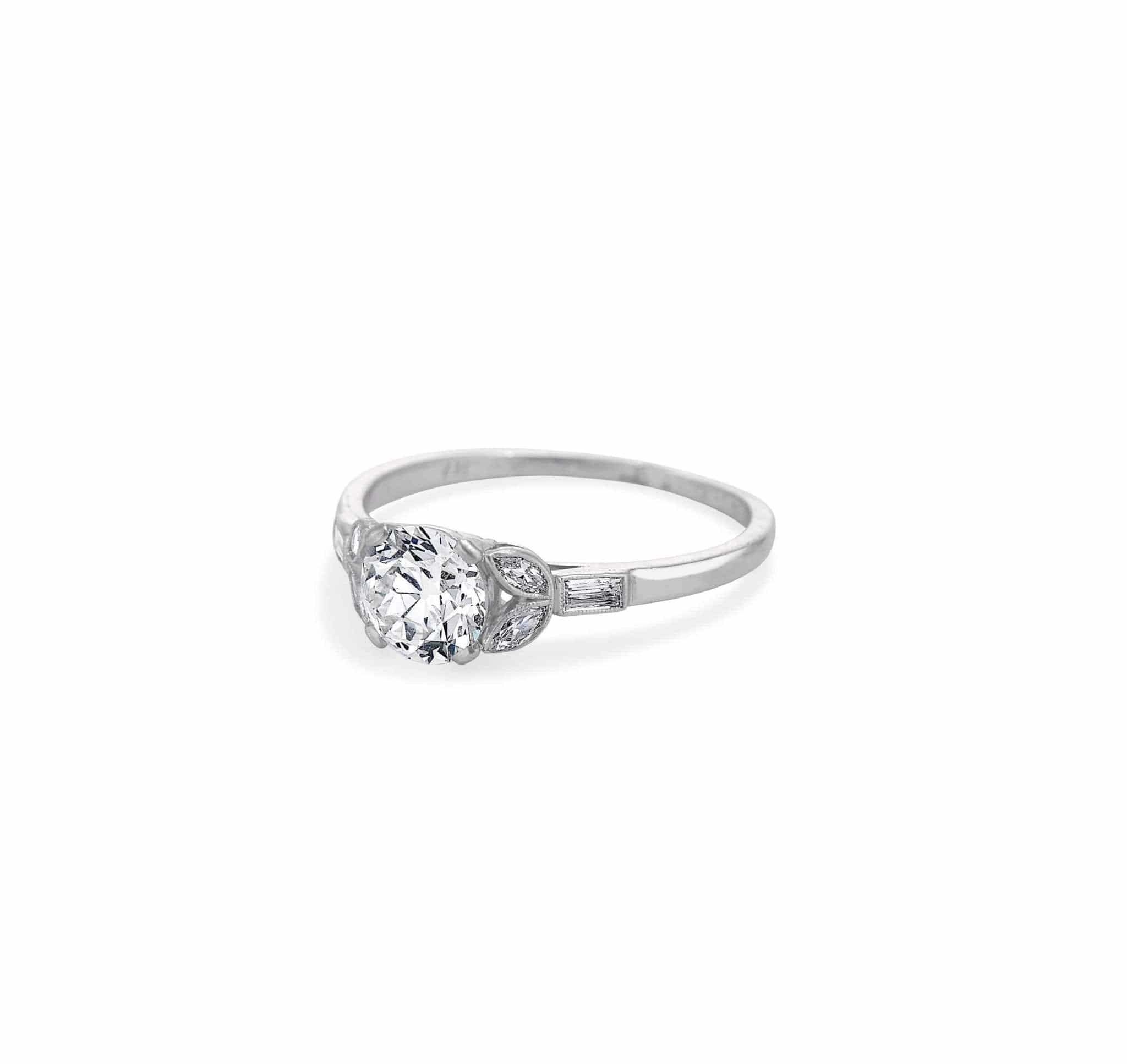 J.E. Caldwell & Co. Art Deco 1.08 Carat Old European Diamond Ring - Image 2