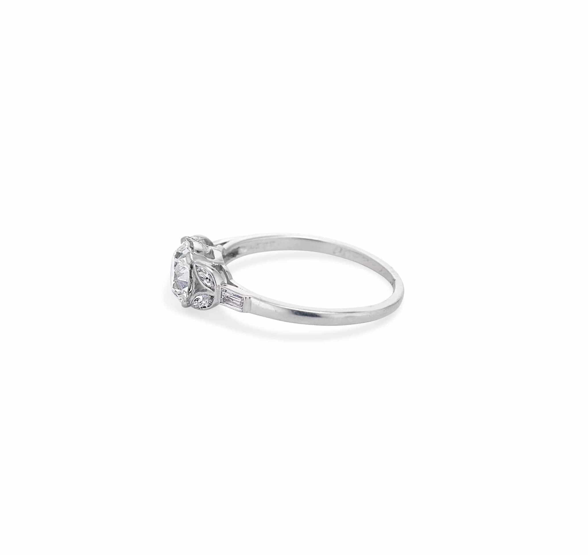 J.E. Caldwell & Co. Art Deco 1.08 Carat Old European Diamond Ring - Image 3