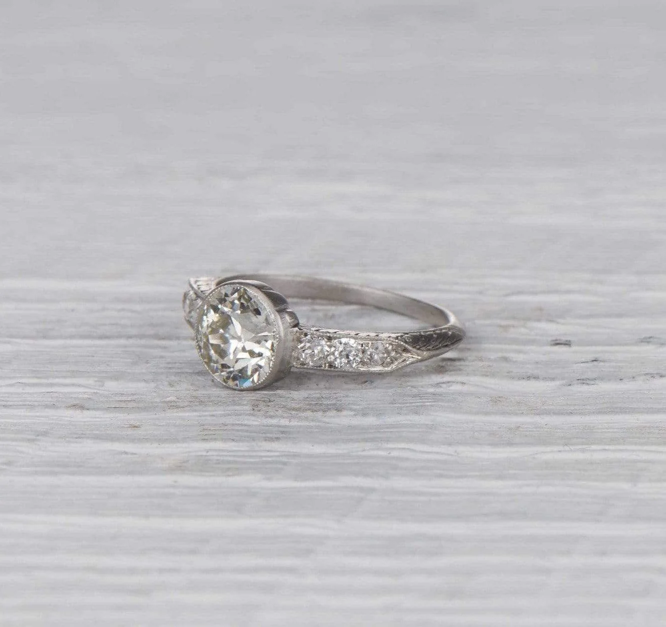 1.34 Carat Late Edwardian Antique Engagement Ring