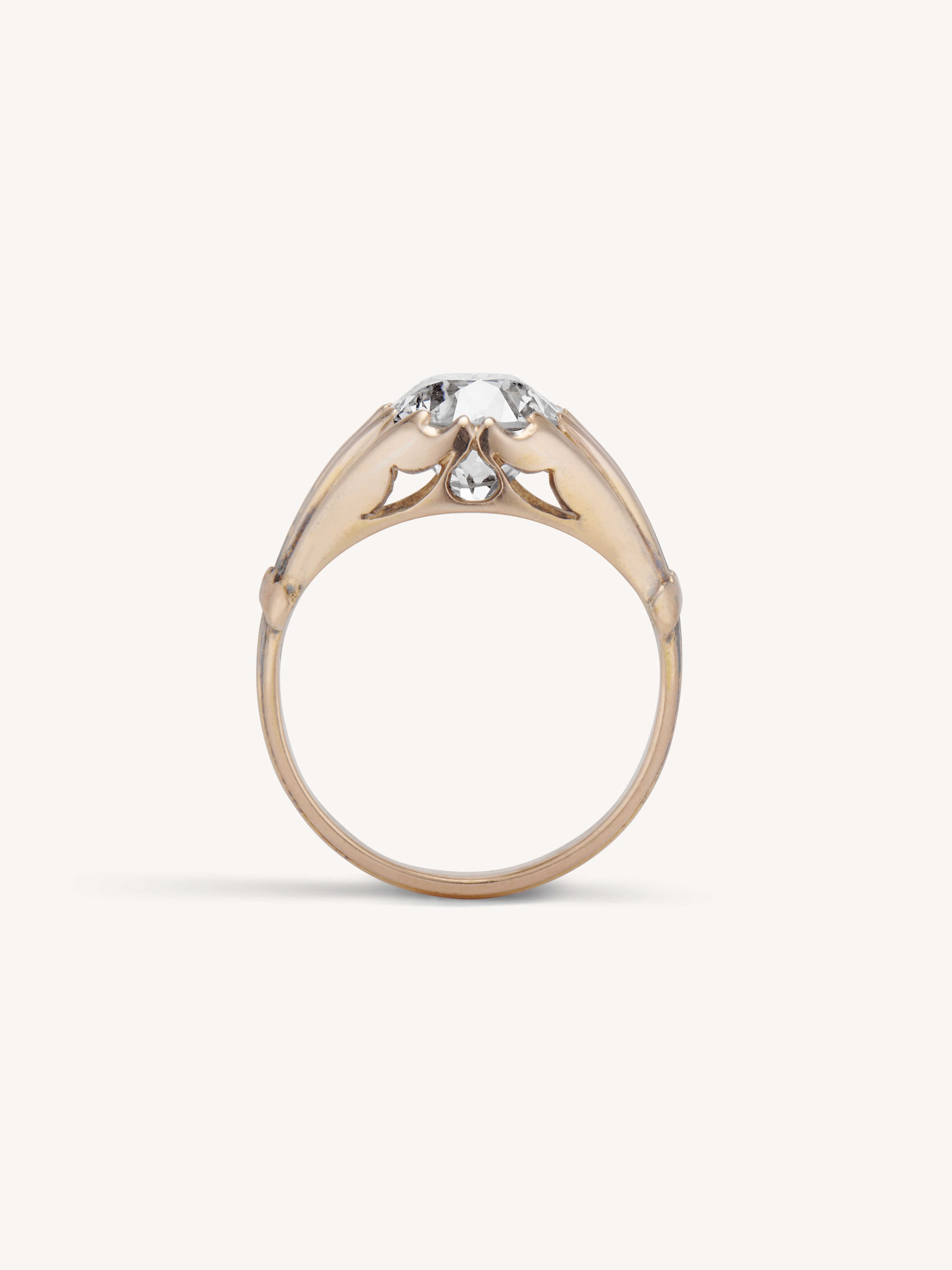 Late Victorian 2.42 Carat Old European Cut Diamond Bold Antique Engagement Ring - Image 7