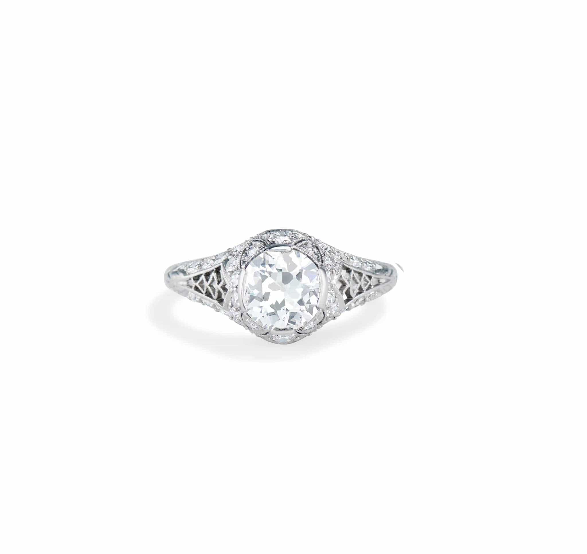 Edwardian Marcus & Co. 1.12 Carat Old European Cut Diamond Ring