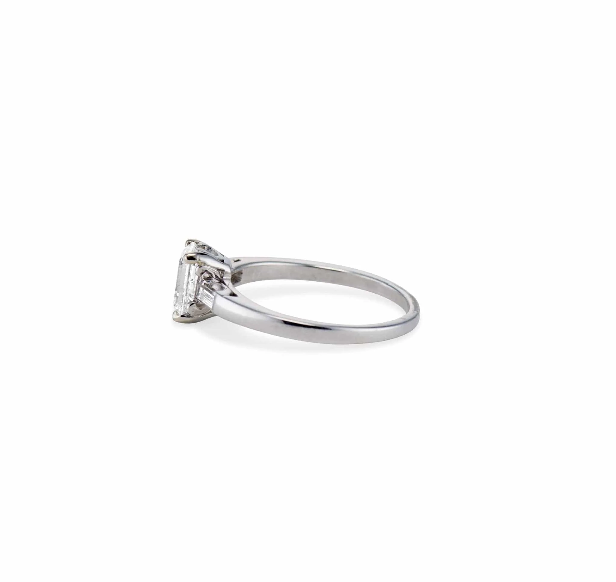 Mid-Century 1.00 Emerald-Cut Diamond Engagement Ring - Image 3