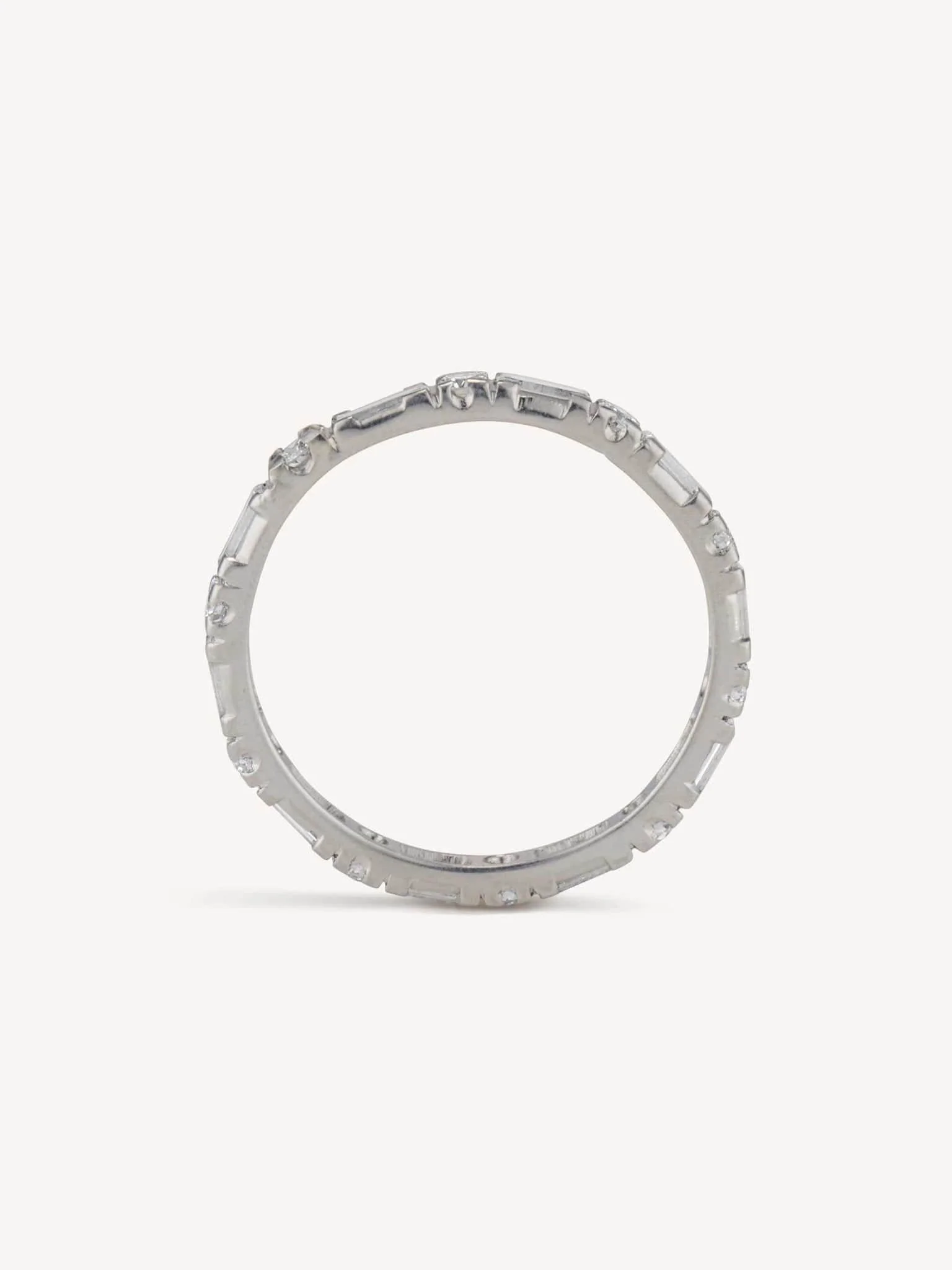 Mid Century 1.25 Carat Baguette & Round Cut Diamond Eternity Band - Image 3
