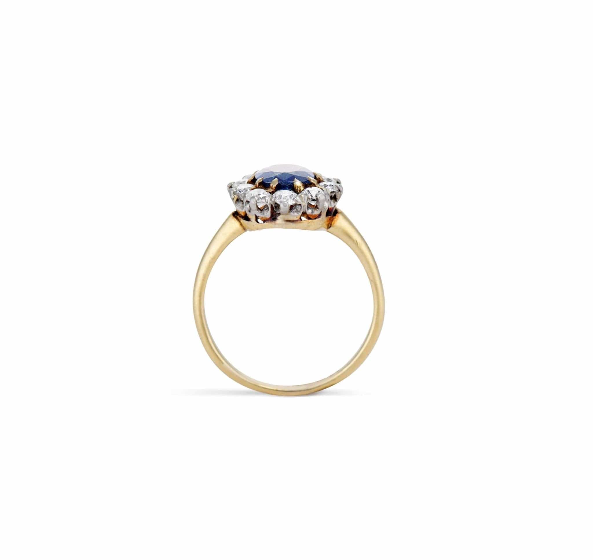 Mid Century Sapphire & Diamond Cluster - Image 4
