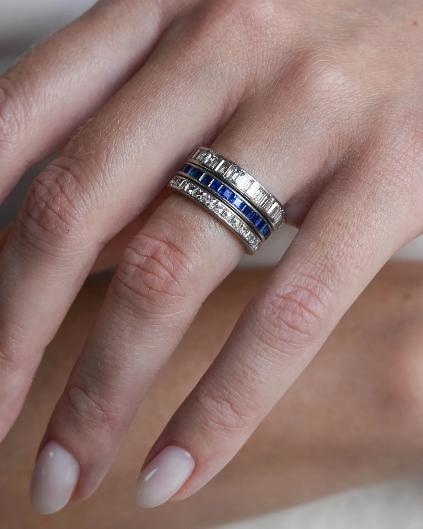 Vintage Midcentury 3.25 Carat Baguette Diamond Eternity Band - Size 6 - Image 3