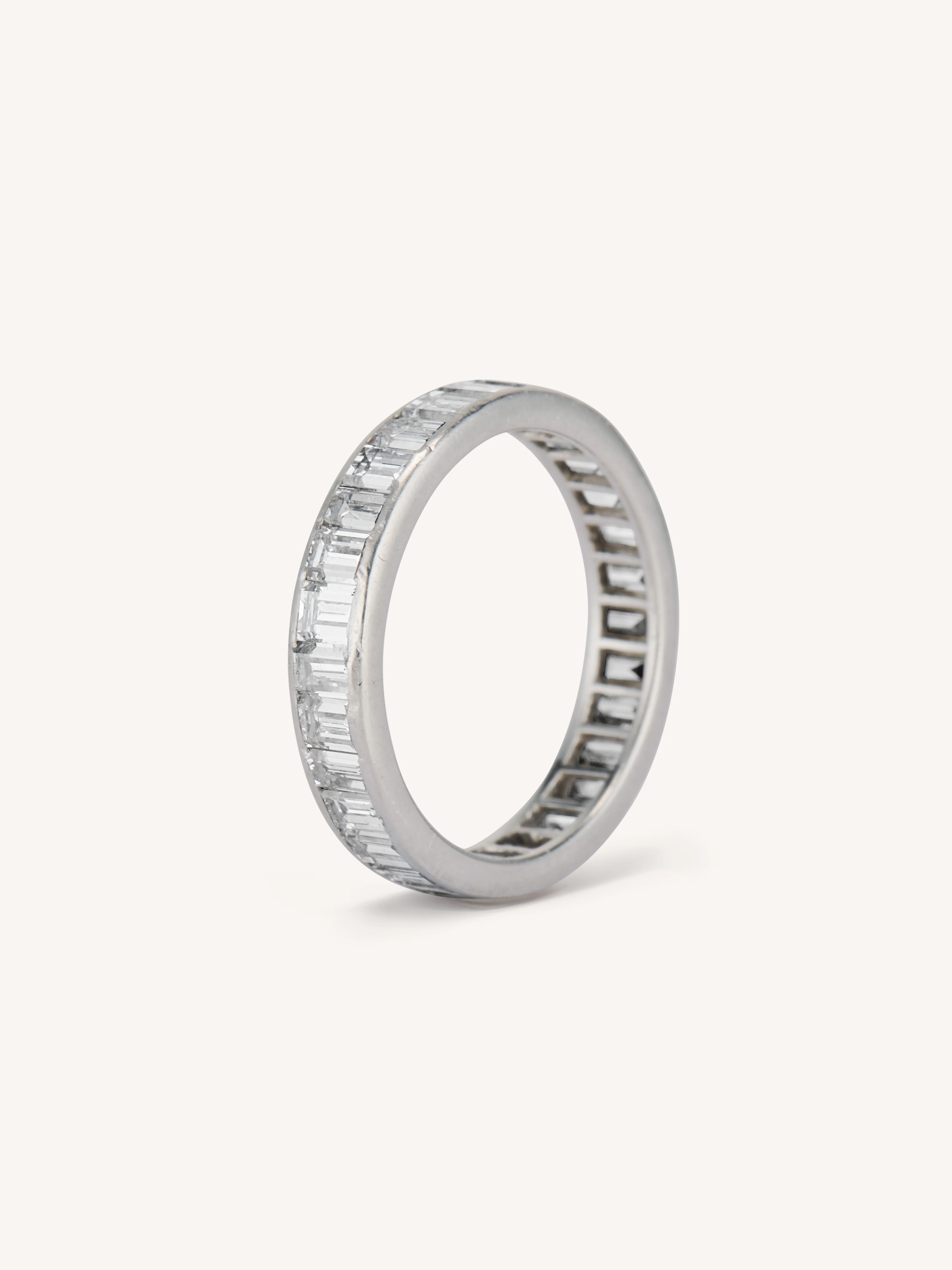 Vintage Midcentury 3.25 Carat Baguette Diamond Eternity Band - Size 6 - Image 4