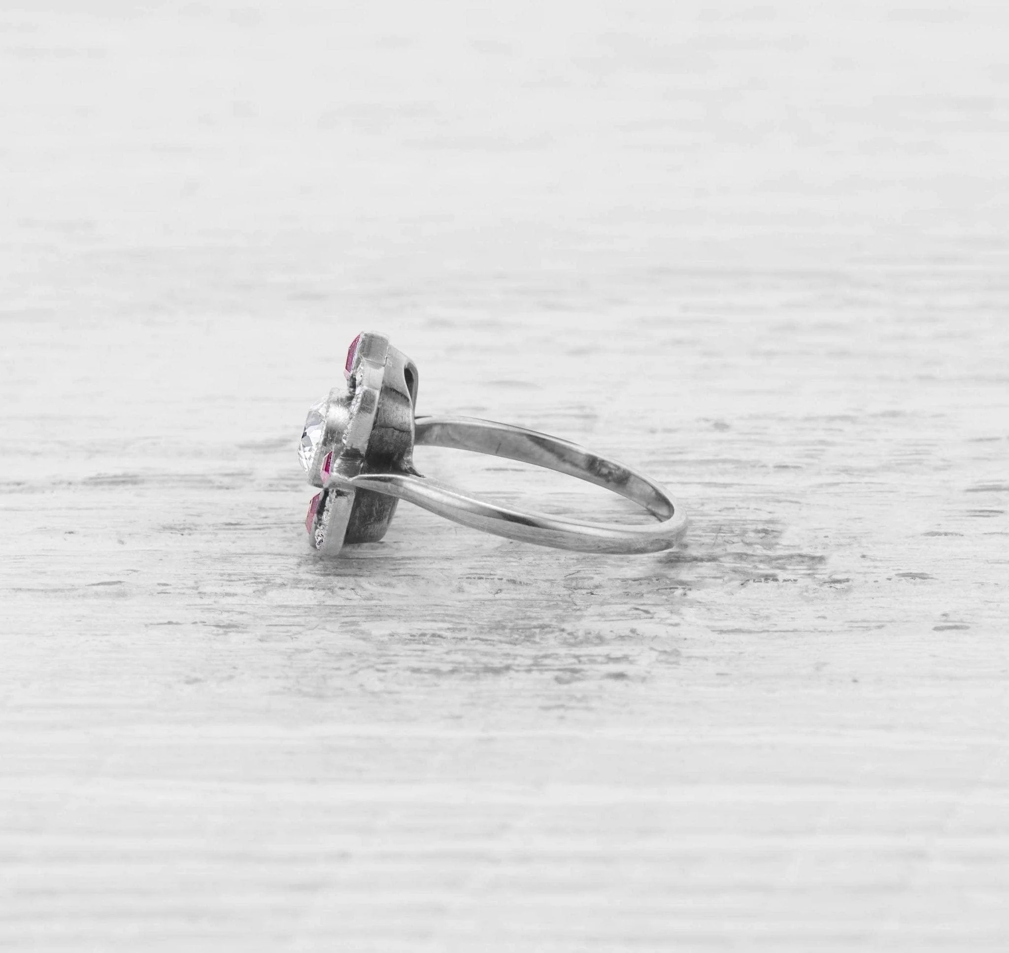 .50 CARAT EDWARDIAN DIAMOND AND RUBY ENGAGEMENT RING - Image 3