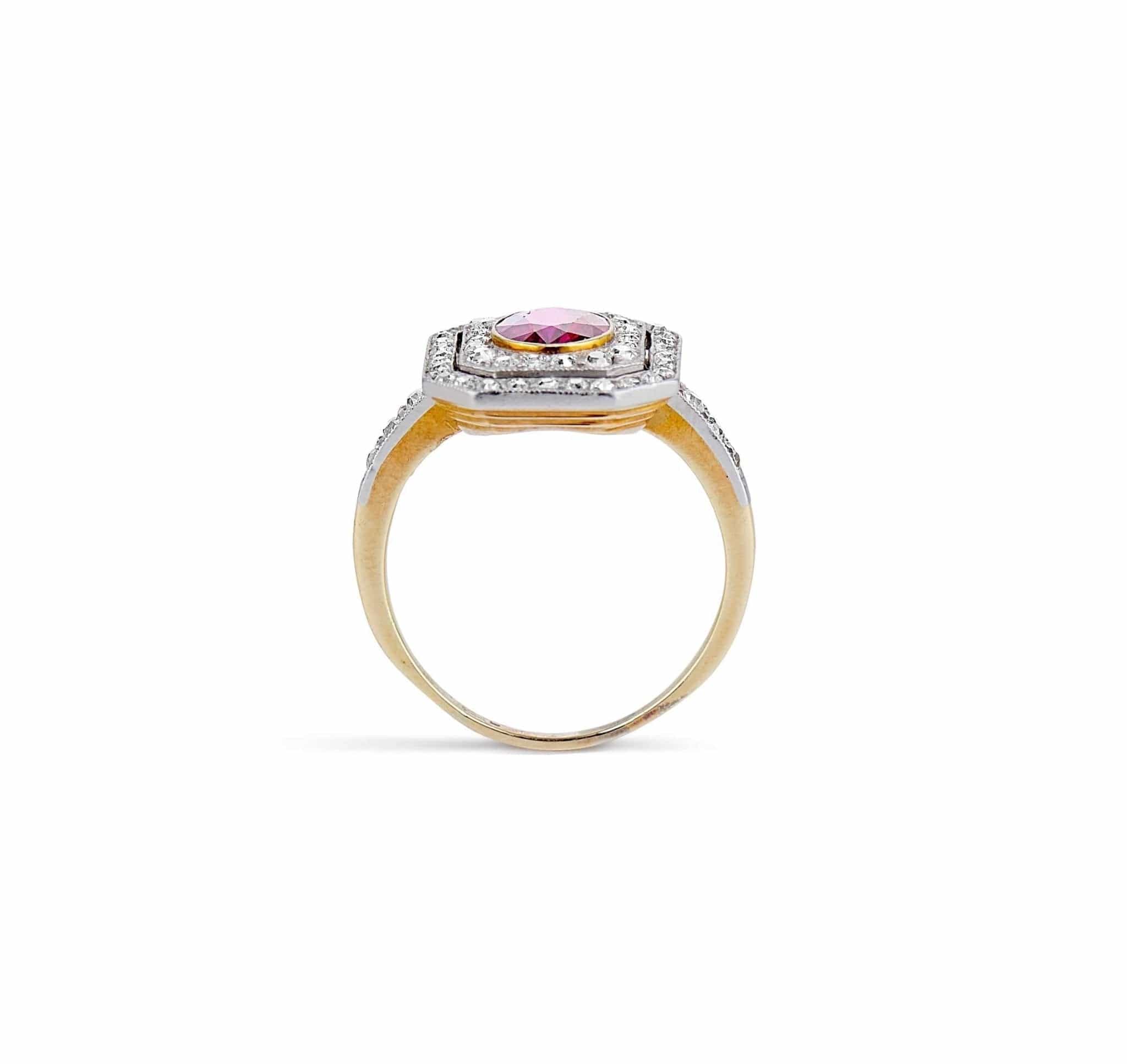 Edwardian One Carat Burmese Ruby & Diamond Ring - Image 5