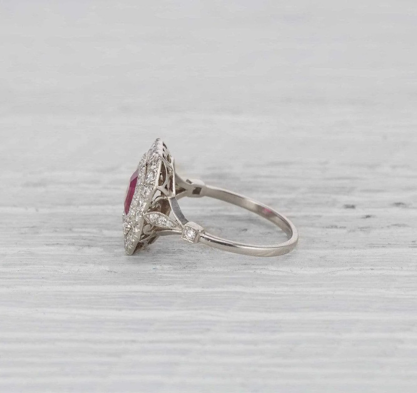 One Carat Edwardian Ruby & Diamond Ring - Image 3