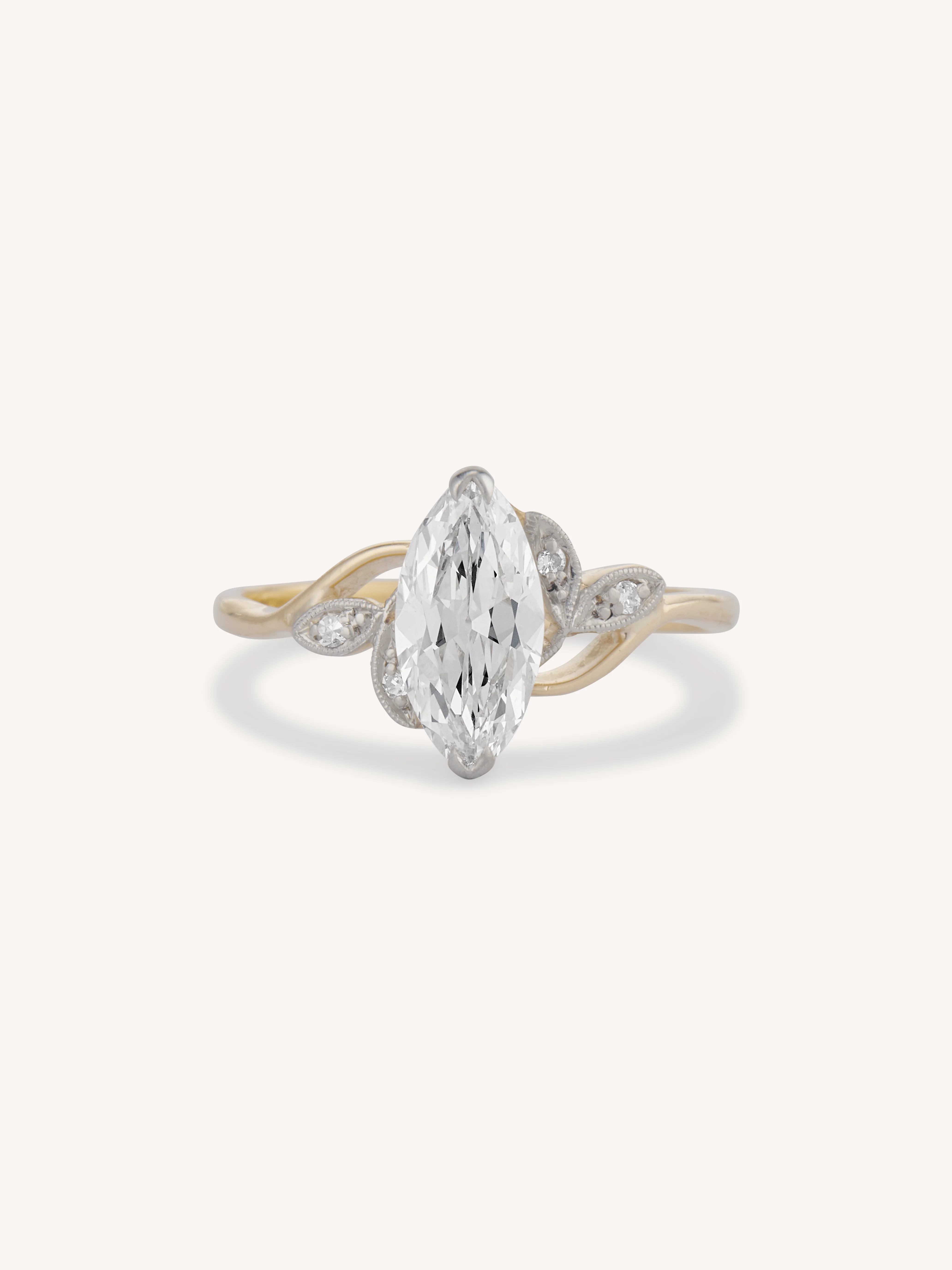Edwardian 1.15 Carat Marquise Cut Diamond Antique Engagement Ring
