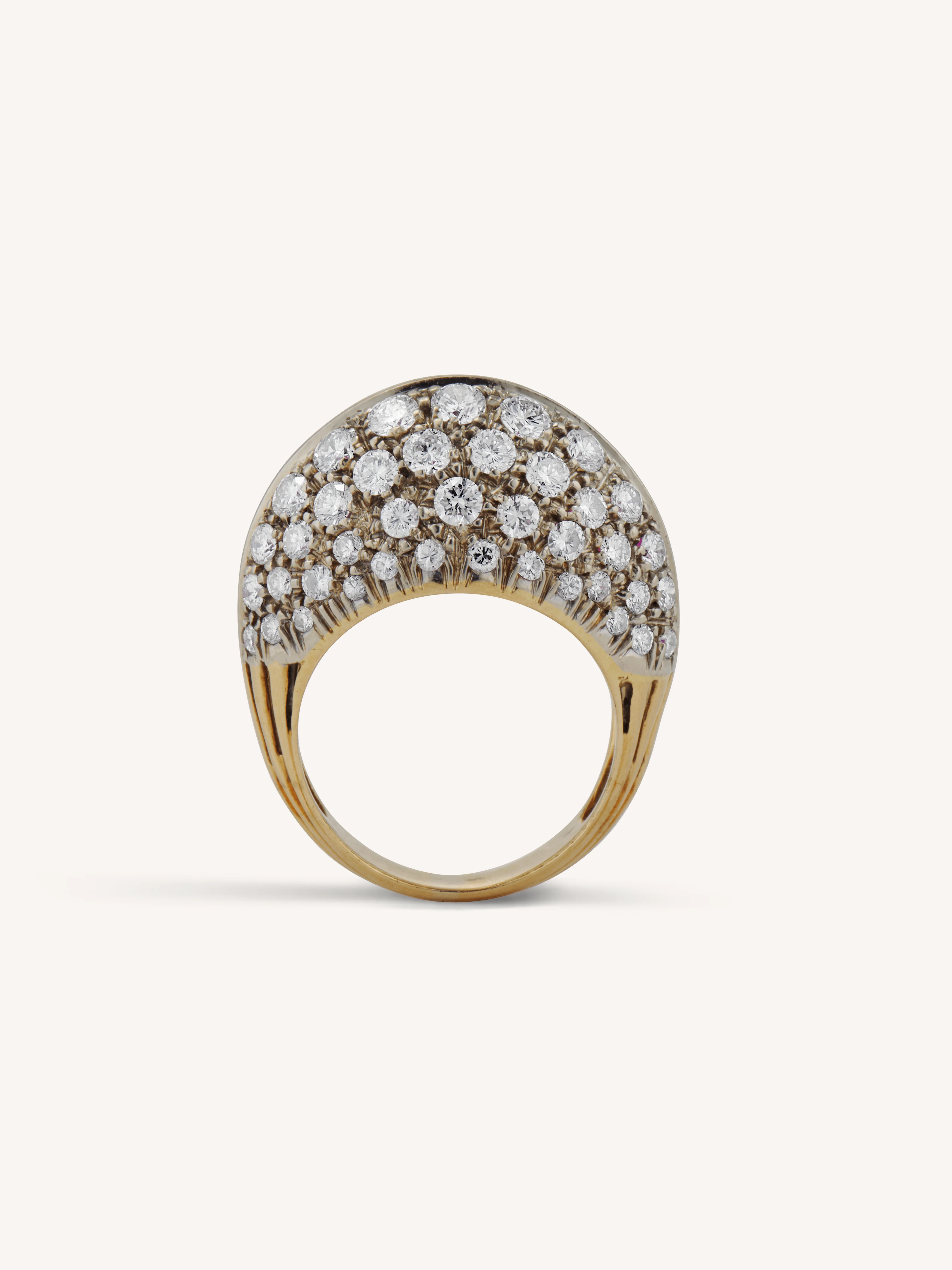 Mid-Century Ruby & Diamond Bombé Vintage Ring, Italy - Image 7
