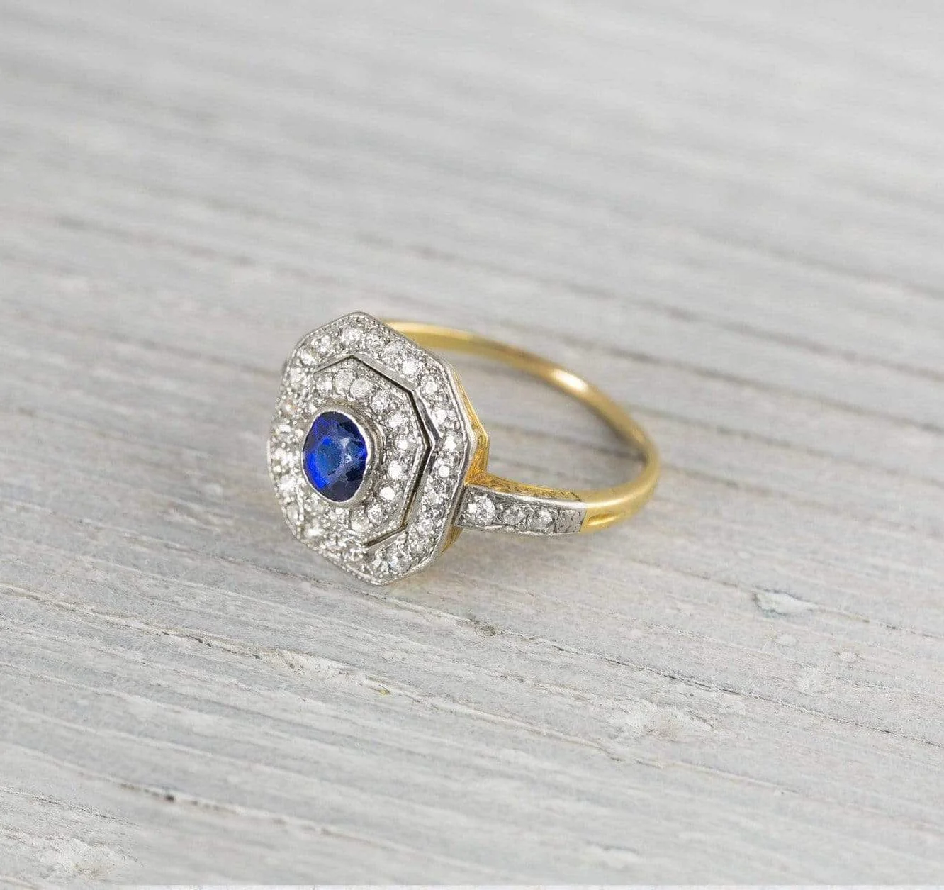 Sapphire Early Art Deco Vintage Engagement Ring