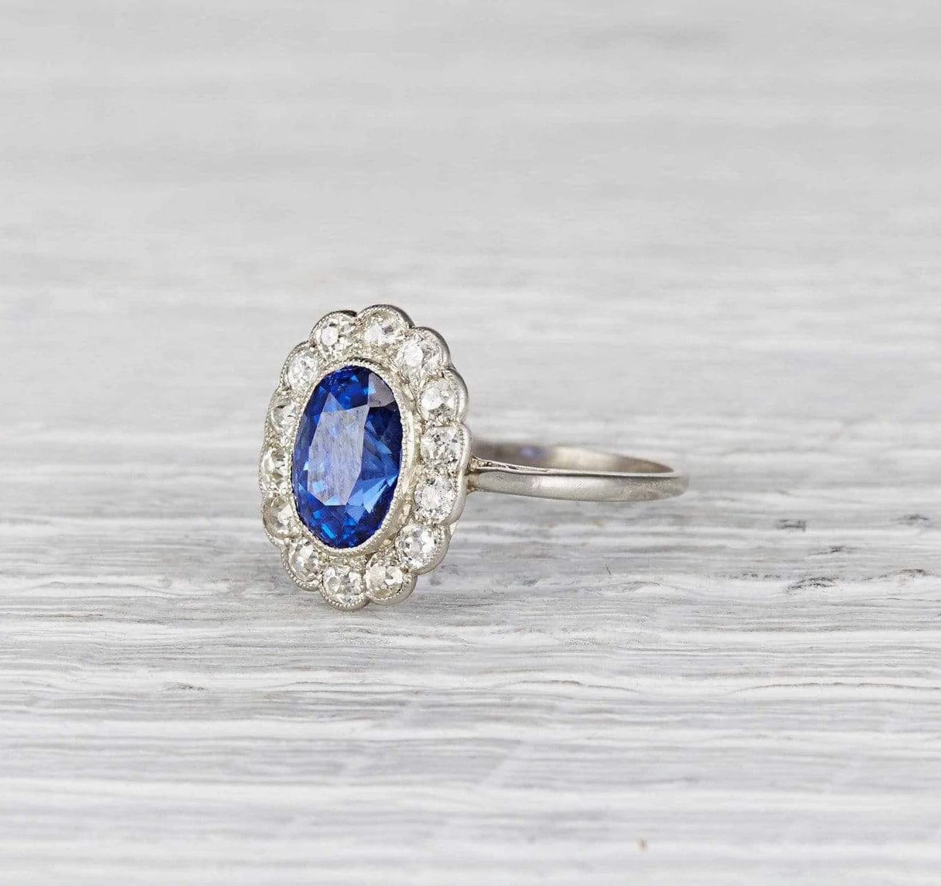 Three Carat Edwardian Sapphire Engagement Ring