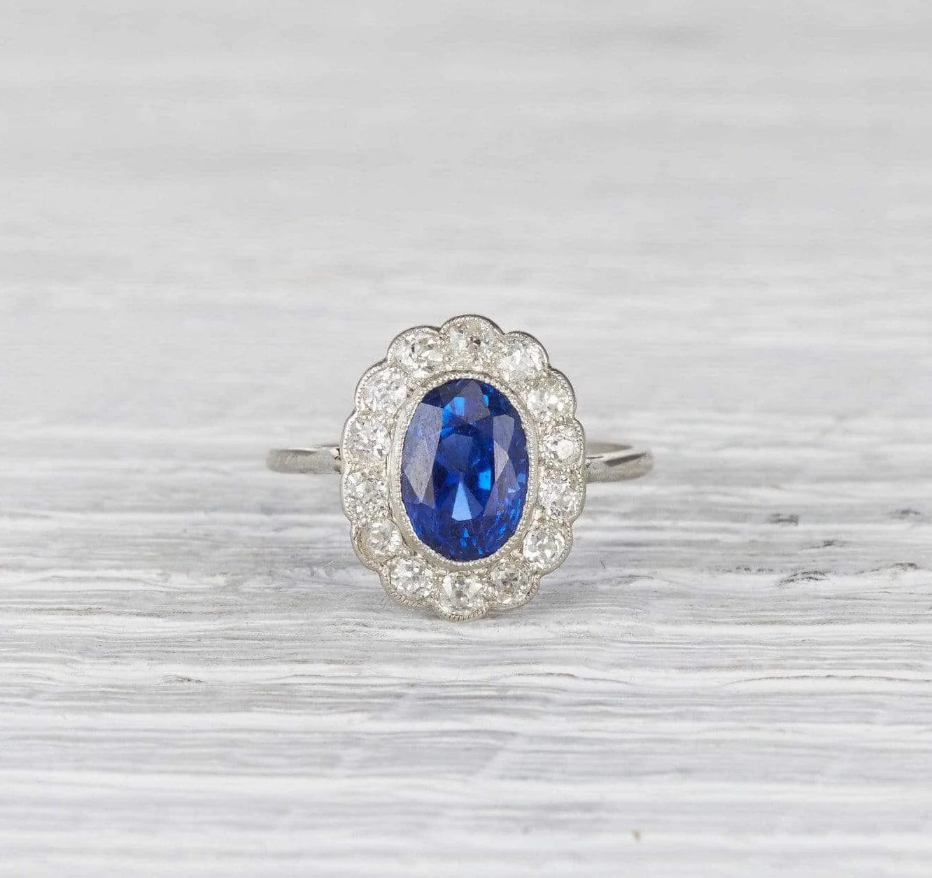 Three Carat Edwardian Sapphire Engagement Ring - Image 2