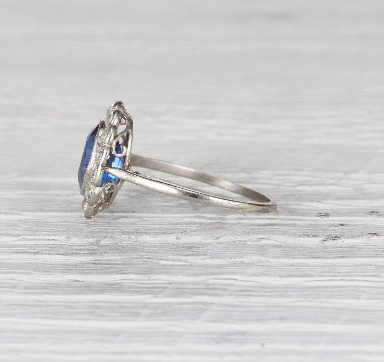 Three Carat Edwardian Sapphire Engagement Ring - Image 3