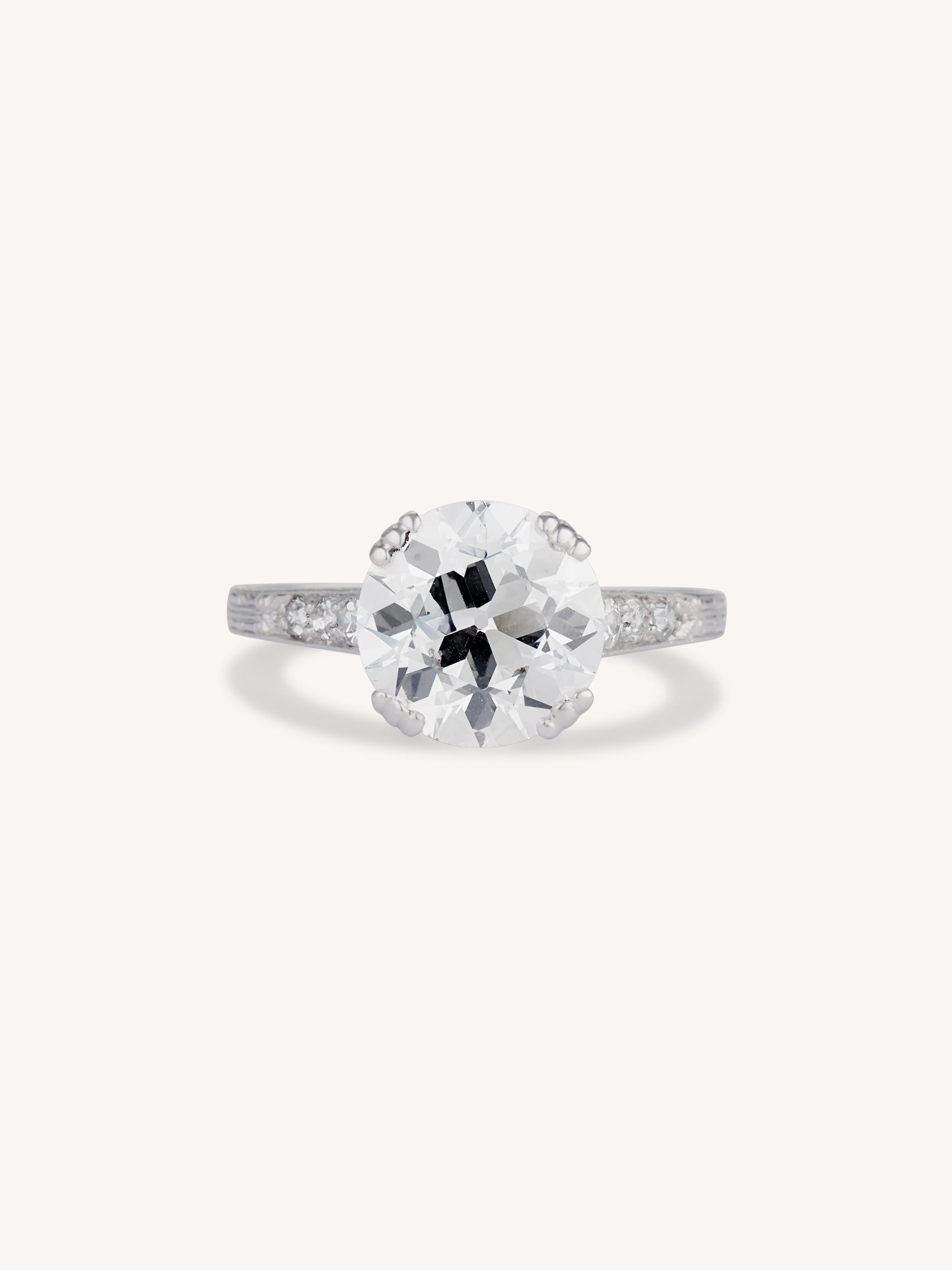 Tiffany & Co. Art Deco 2.70 Carat Old European Diamond Vintage Engagement Ring