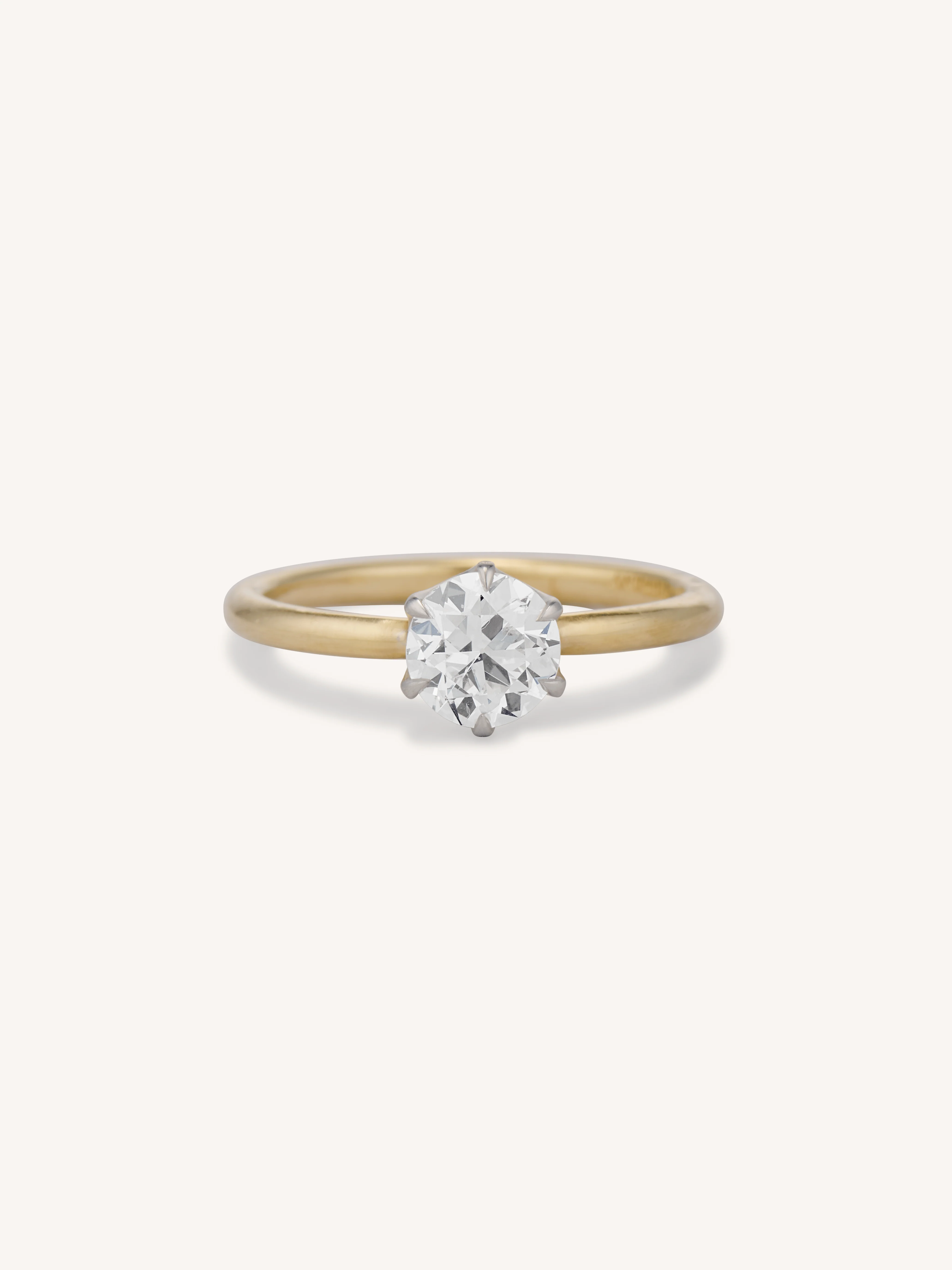 Iconic Tiffany & Co. .85 Carat Transitional Cut Diamond Six-Prong Gold Vintage Solitaire Engagement Ring