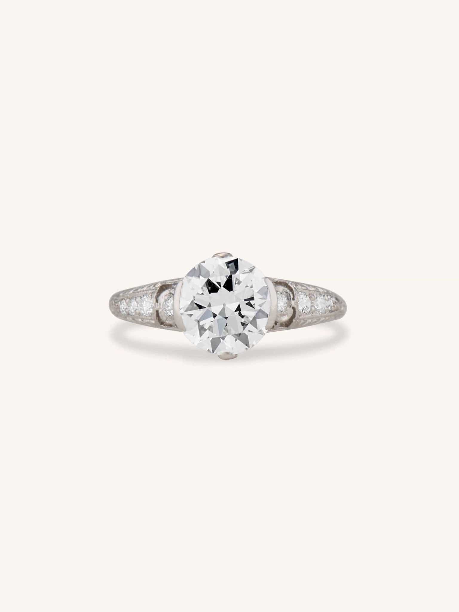 Tiffany & Co. Art Deco 1.64 Carat Diamond Vintage Engagement Ring
