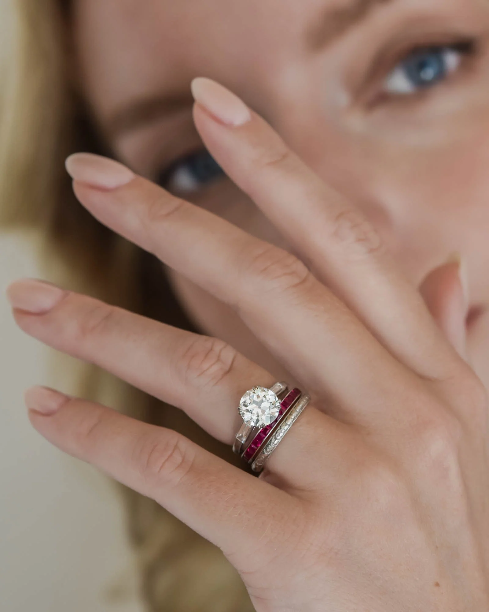 Tiffany & Co. Art Deco 2.12 Carat Old European Cut Diamond Vintage Engagement Ring - Image 2