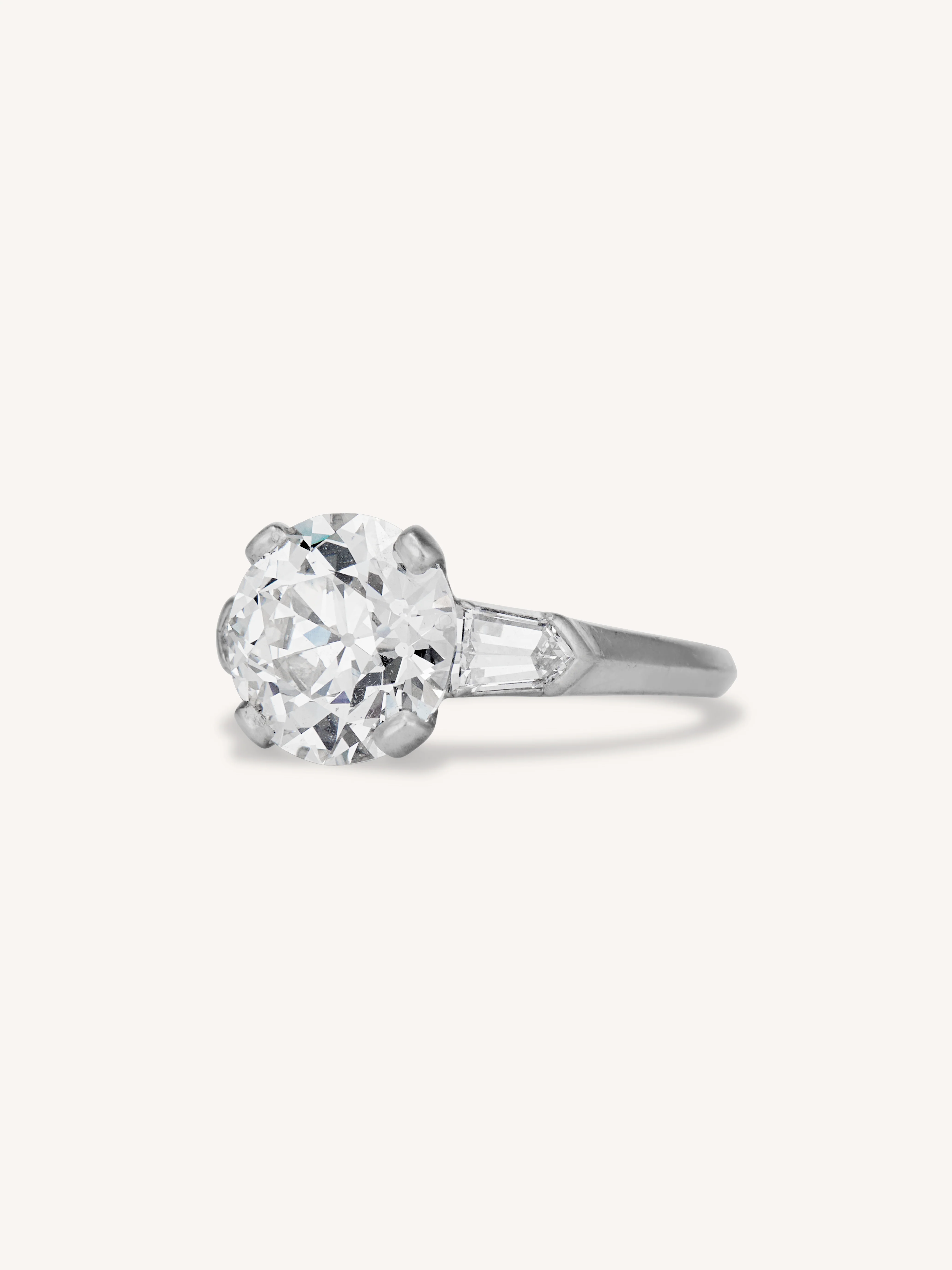 Tiffany & Co. Art Deco 3.27 Carat Old European Cut Diamond Vintage Engagement Ring - Image 4