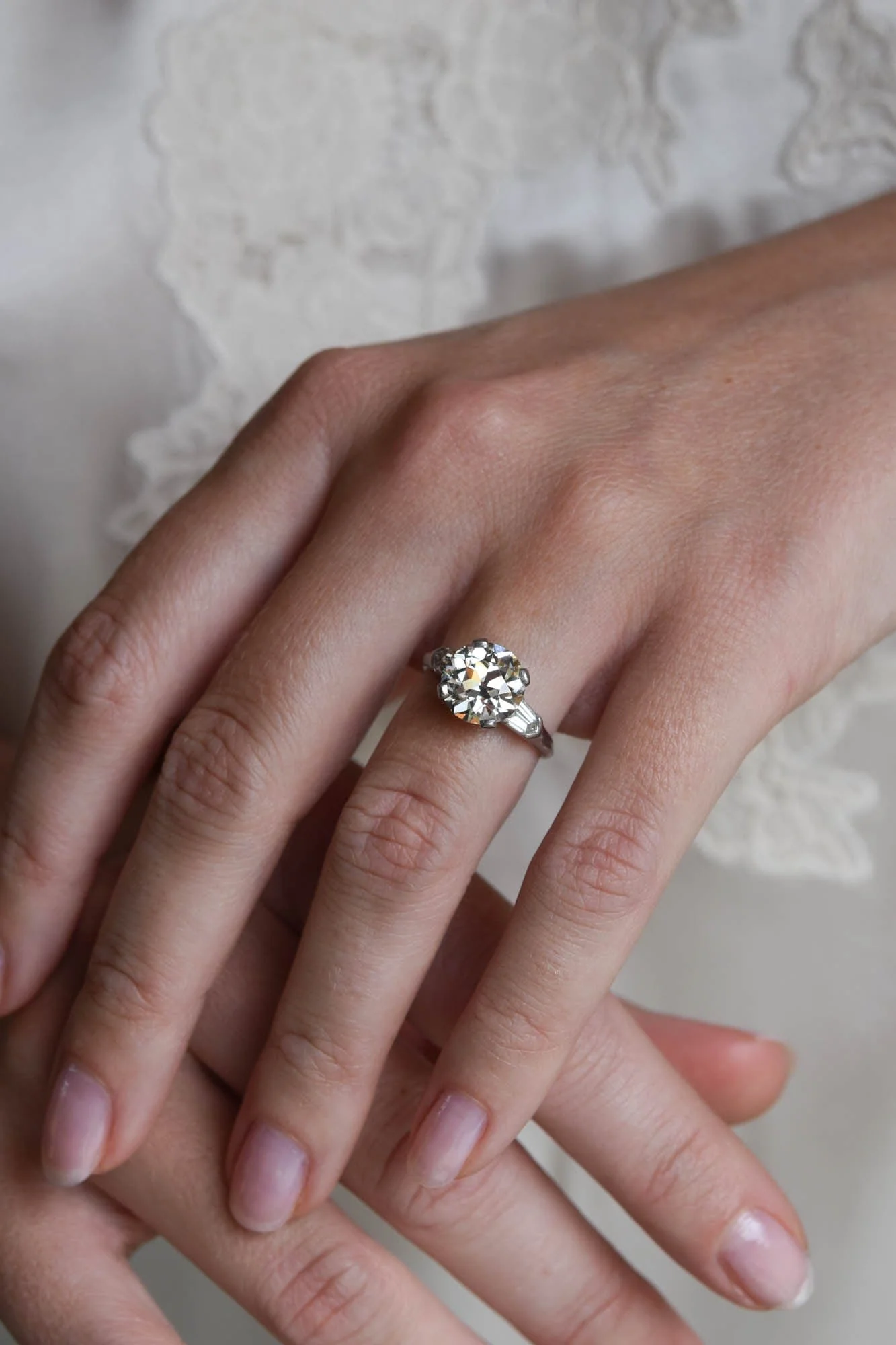 Tiffany & Co. Art Deco 3.27 Carat Old European Cut Diamond Vintage Engagement Ring - Image 6