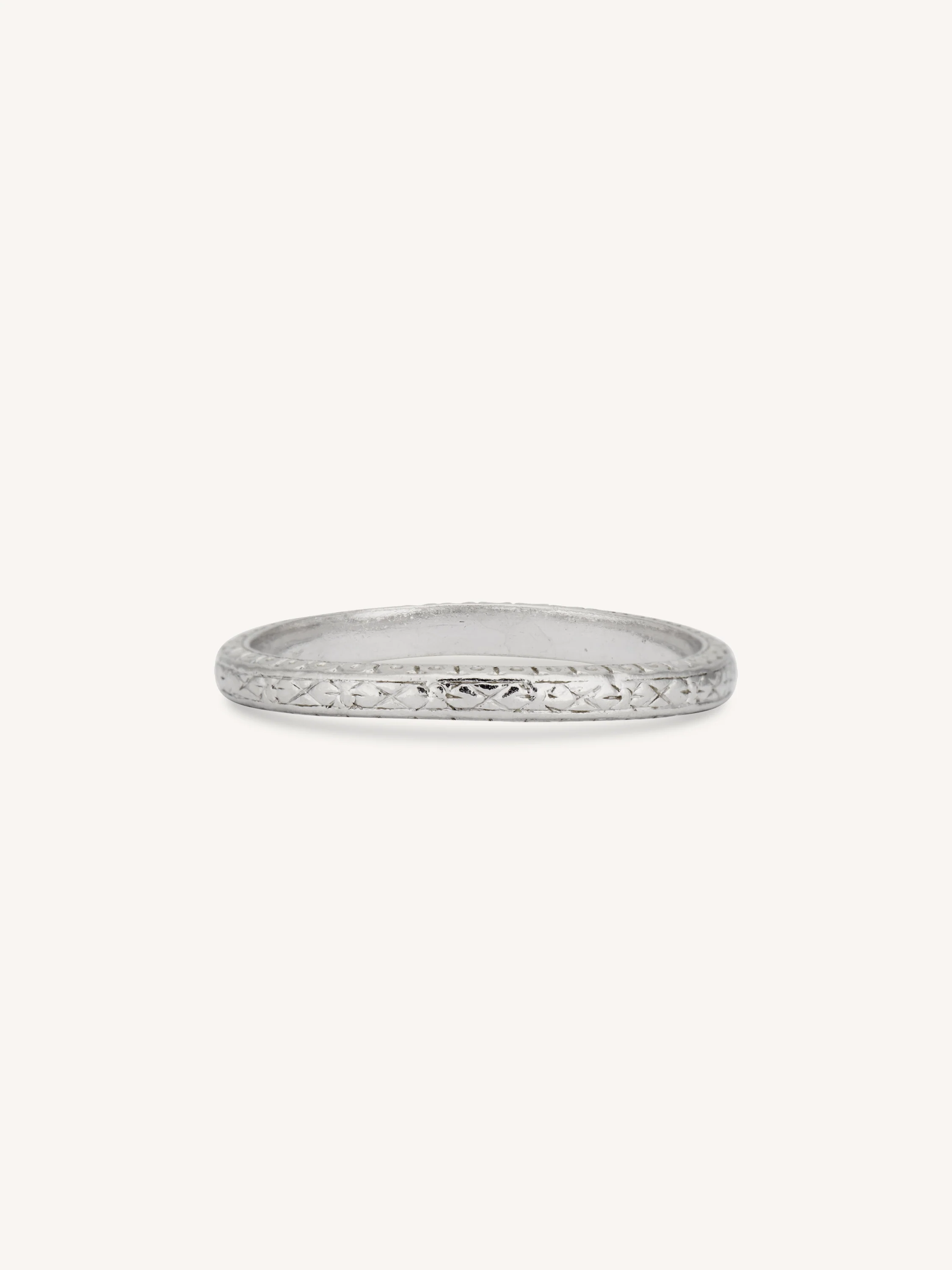Tiffany & Co. Art Deco Engraved Platinum Vintage Wedding Band - Size 6