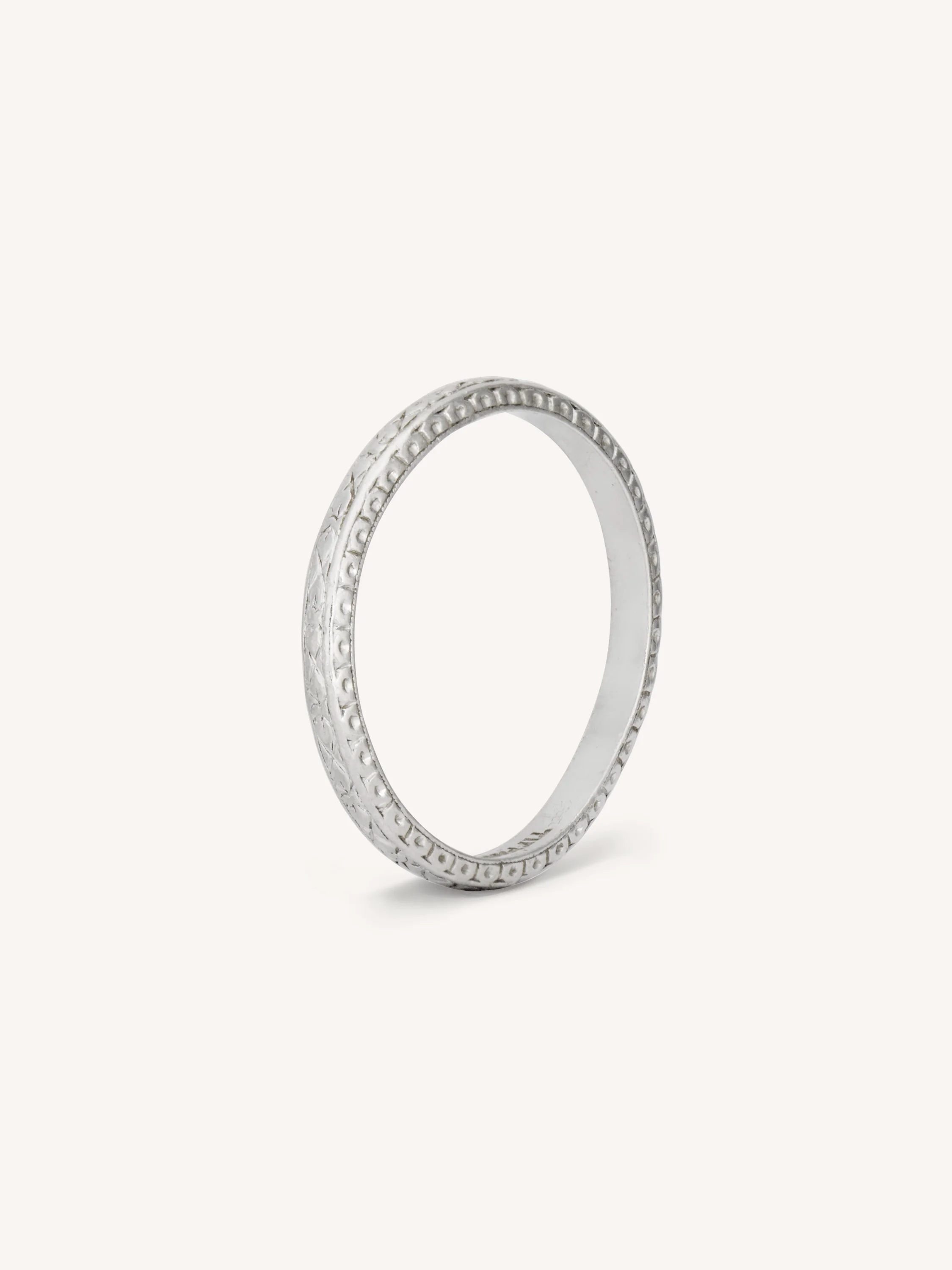 Tiffany & Co. Art Deco Engraved Platinum Vintage Wedding Band - Size 6 - Image 3