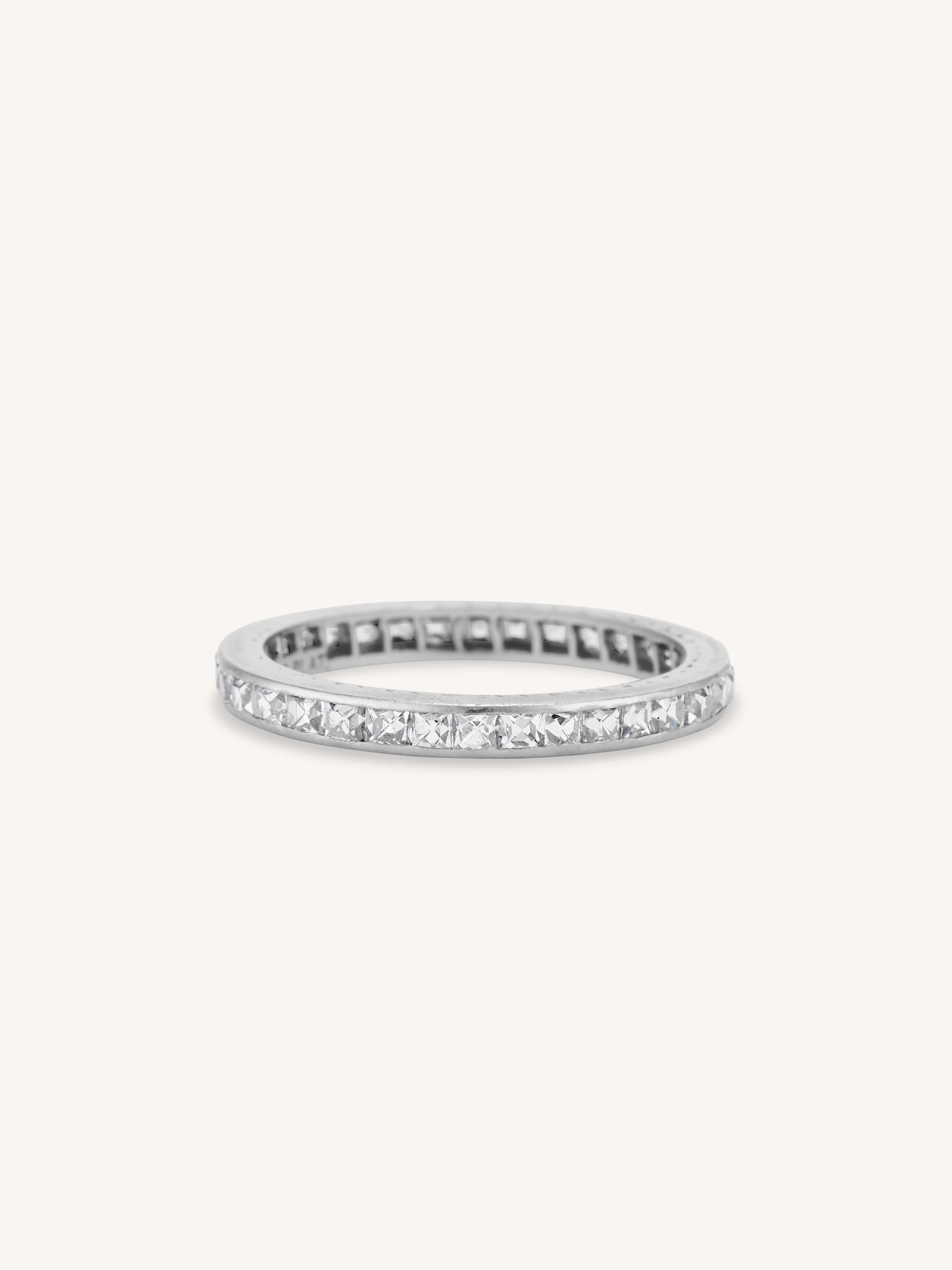 Tiffany & Co. Art Deco French Cut Diamond Eternity Wedding Band - Size 5
