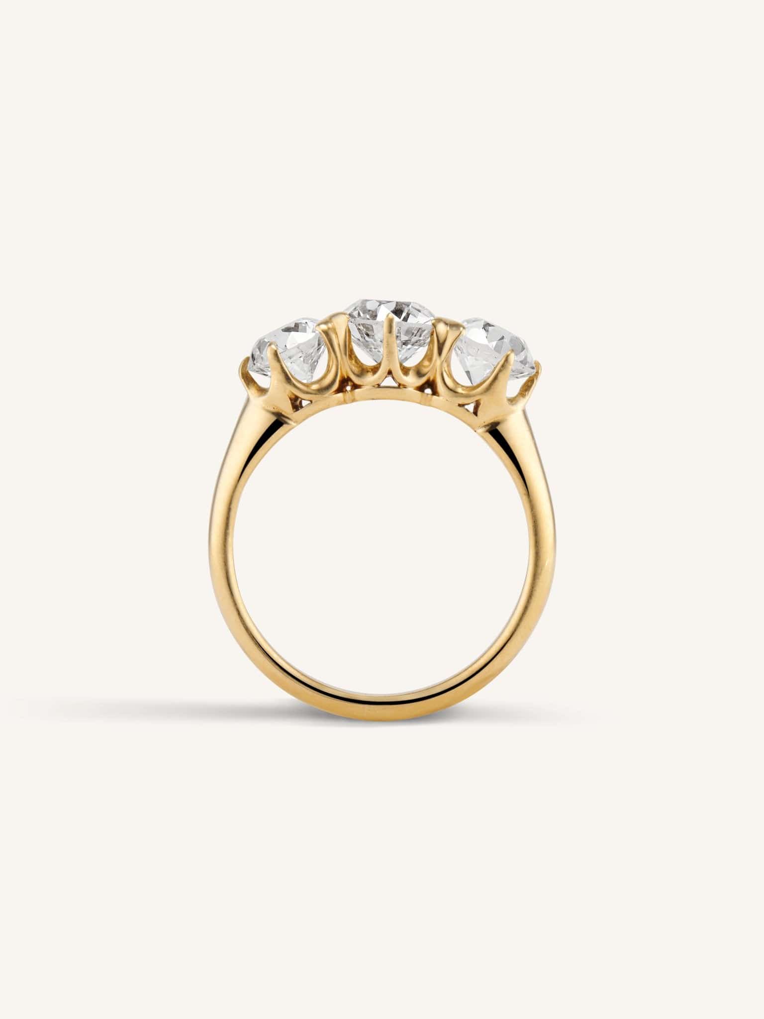 Tiffany & Co. Edwardian Old European Cut Diamond Three Stone Vintage Engagement Ring - Image 6