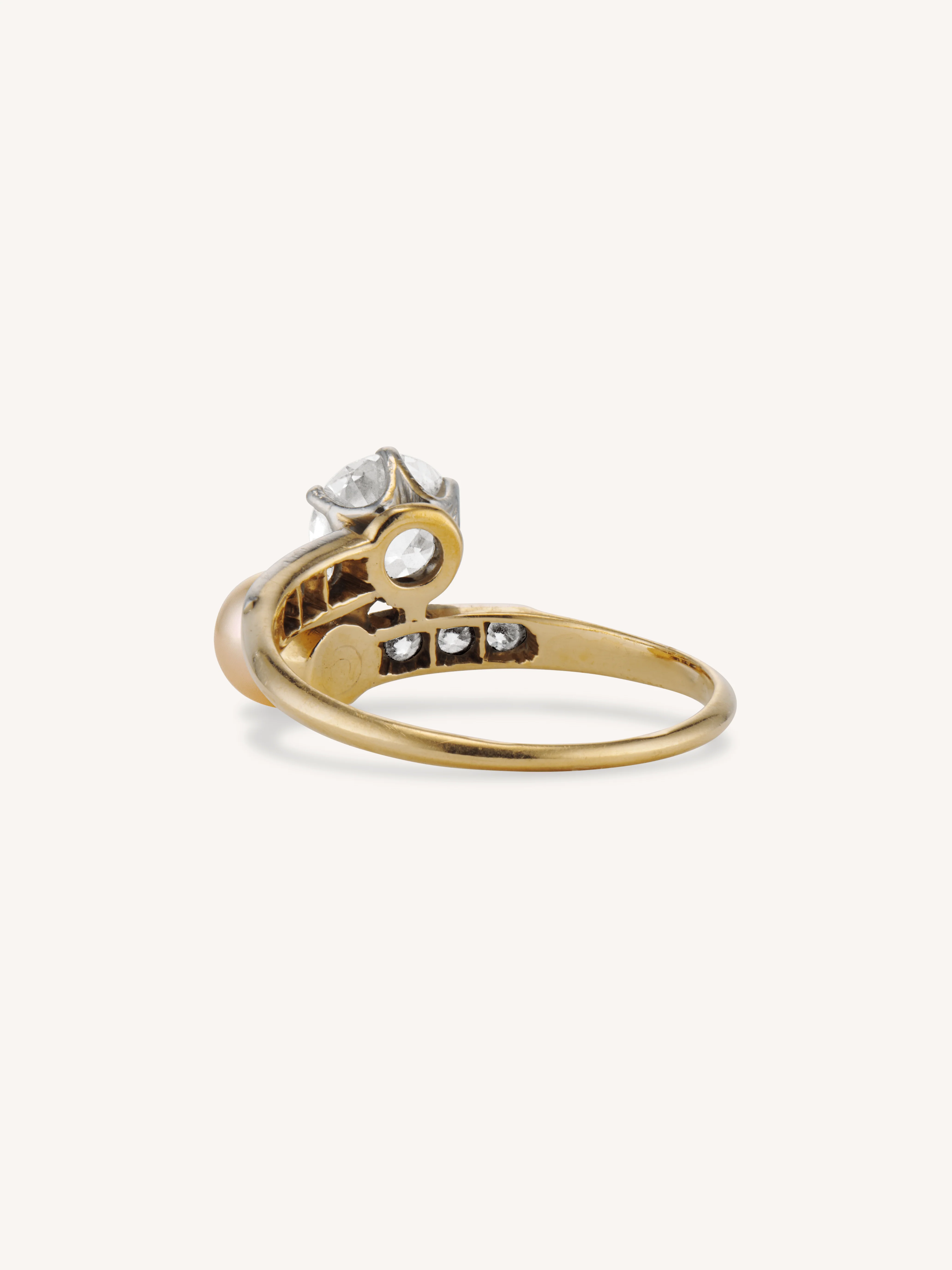 Tiffany & Co. Edwardian Pearl & Diamond Toi et Moi Ring - Image 4