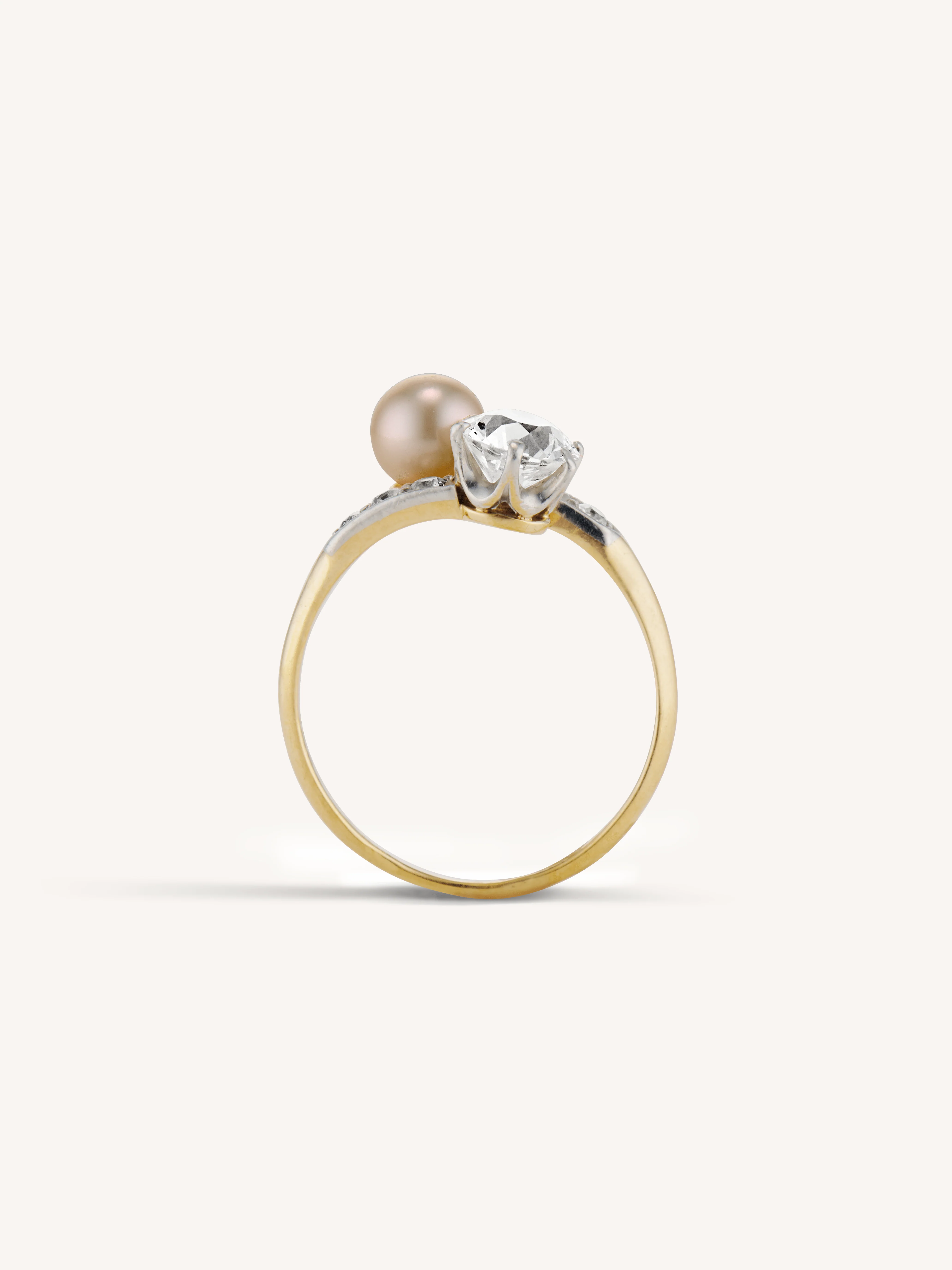Tiffany & Co. Edwardian Pearl & Diamond Toi et Moi Ring - Image 5